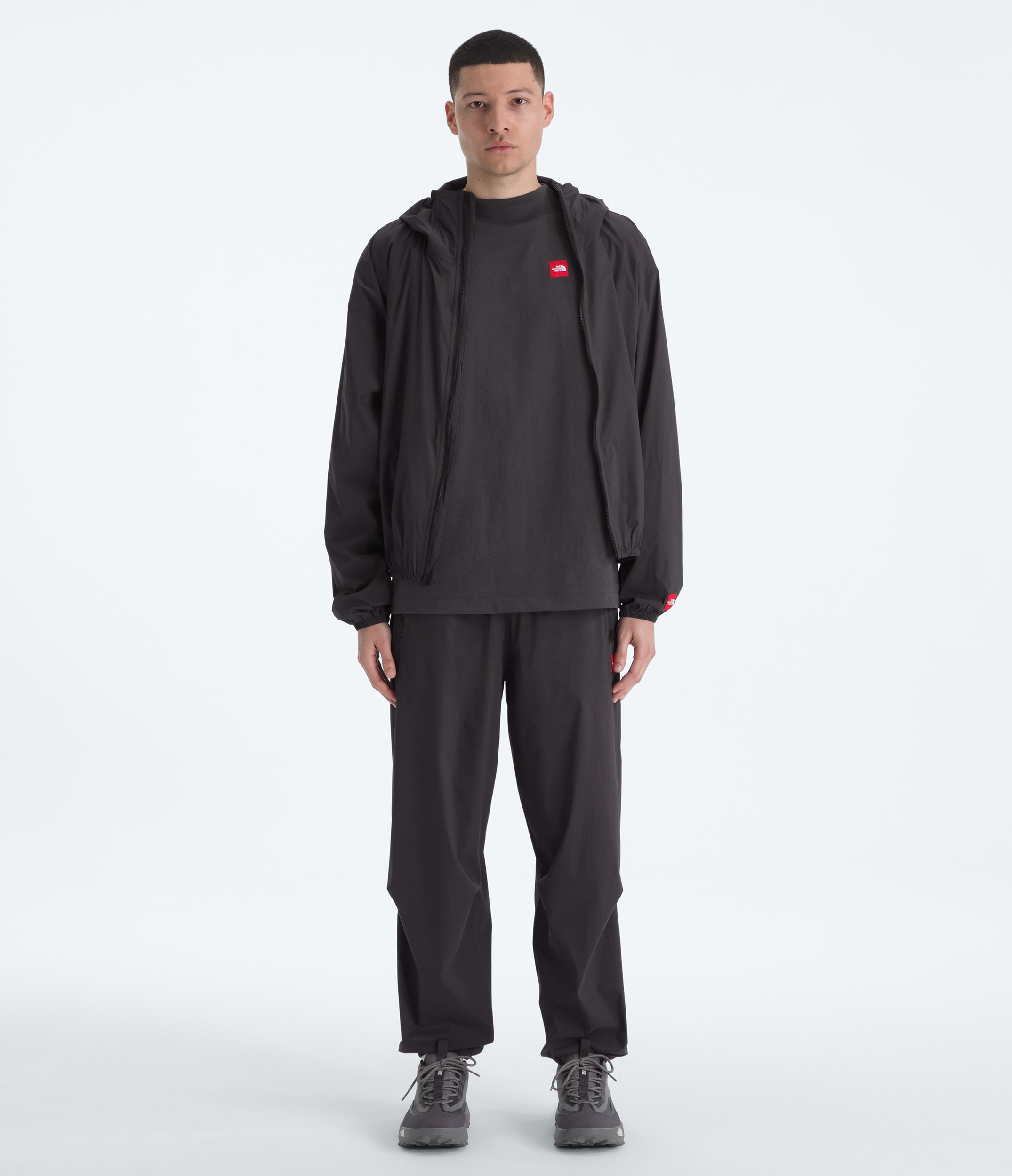 Mens TNF Red Box LongSleeve Tee TNF Obsidian HERO2