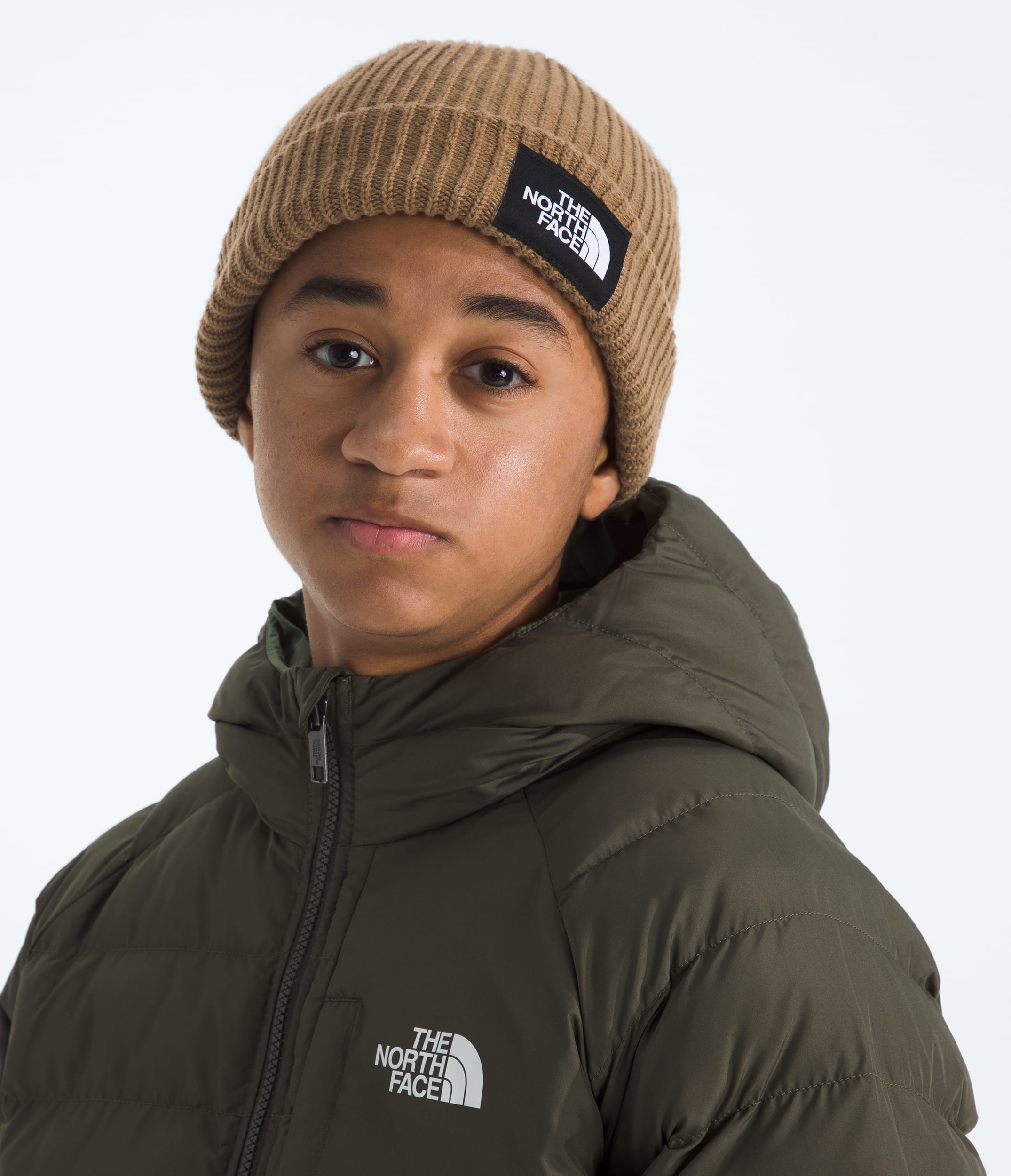 Kids Salty Lined Beanie TNF MODELBACK