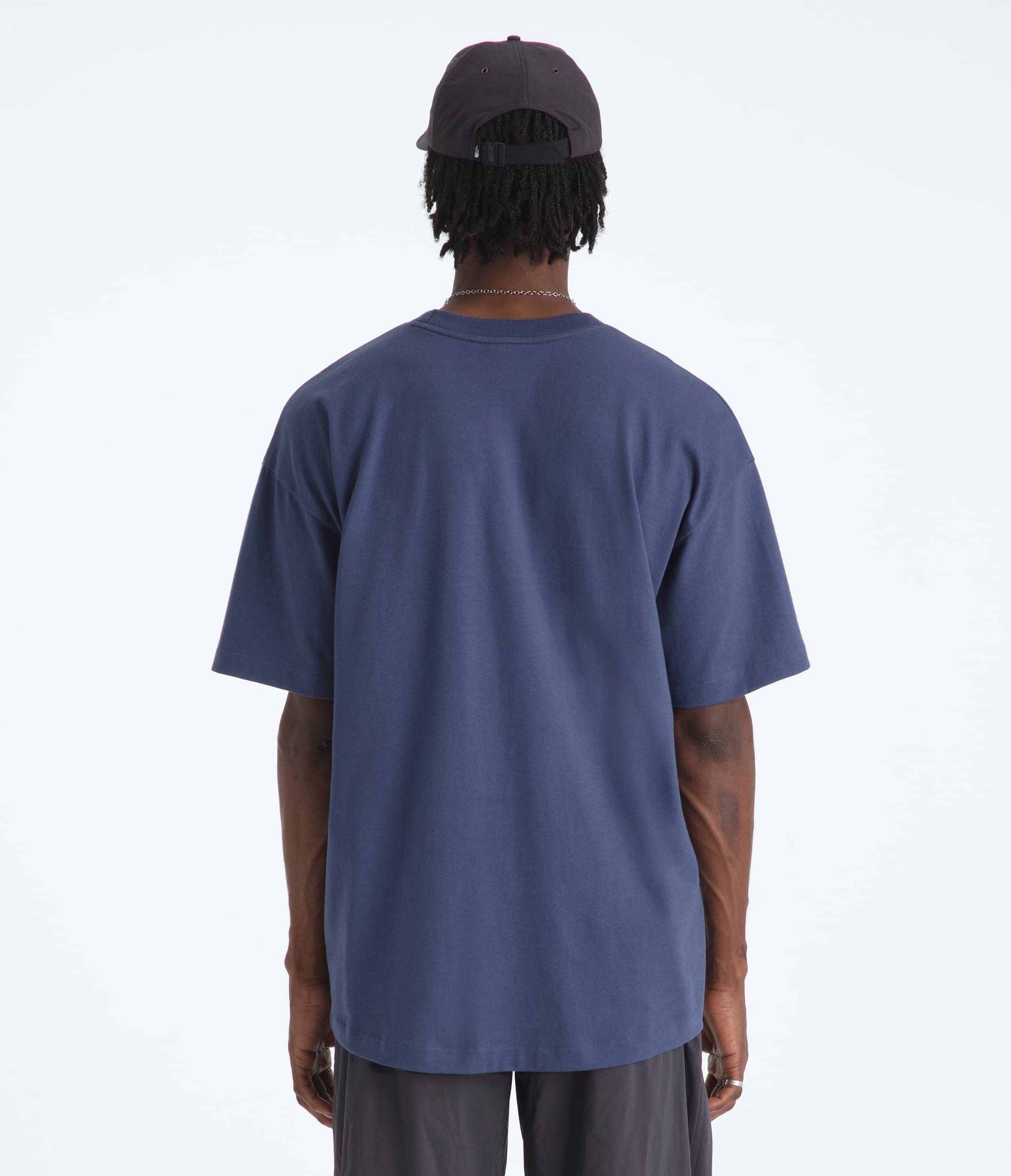 Mens TNF Red Box ShortSleeve Tee TNF Lunar Blue BACK