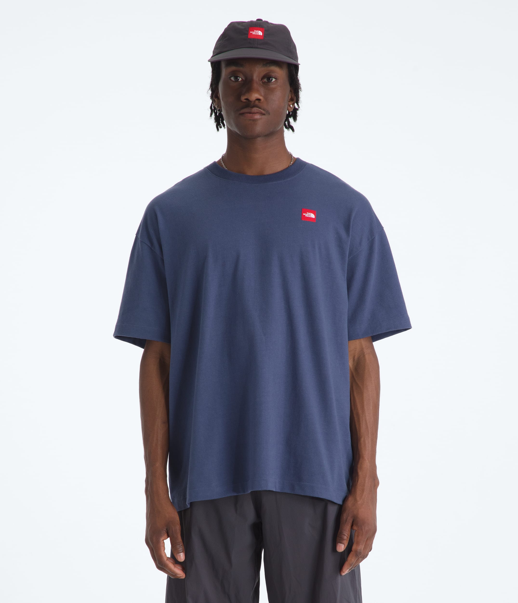 Mens TNF Red Box ShortSleeve Tee TNF Lunar Blue Main