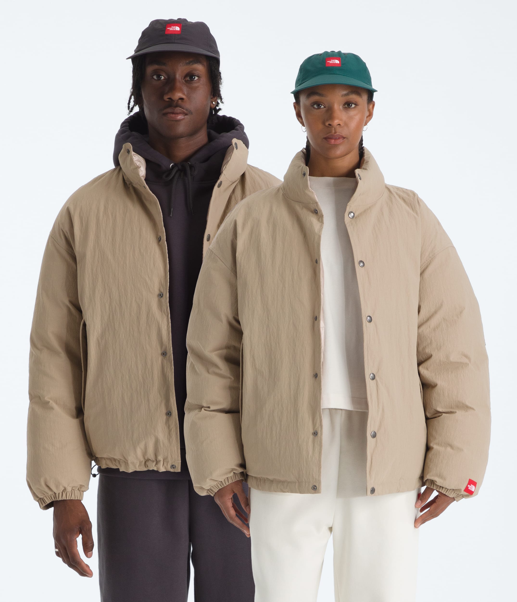 TNF Red Box Down Jacket TNF Mushroom Grey Main