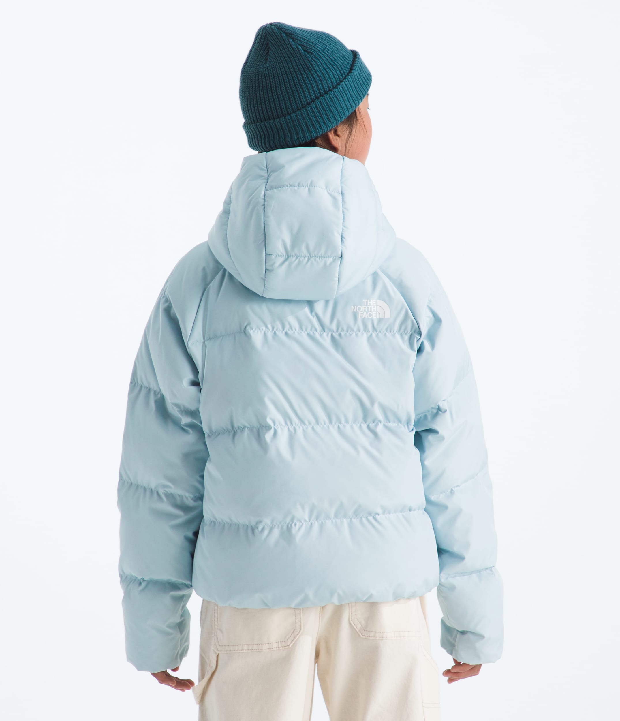 Girls North Down Hooded Jacket TNF Polar Haze BACK