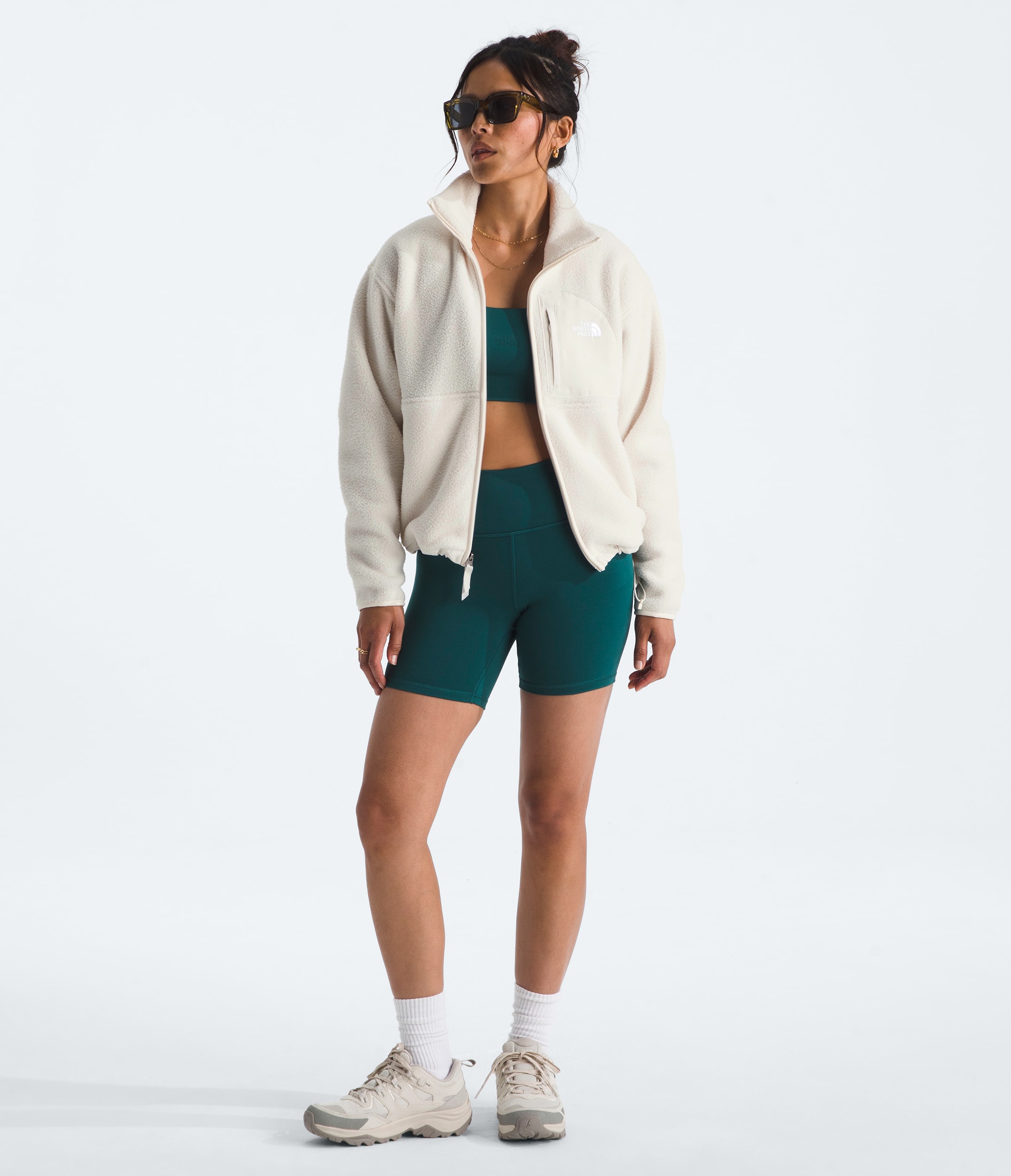 Womens Yumiori Off Peak FullZip Jacket TNF White Dune HERO2