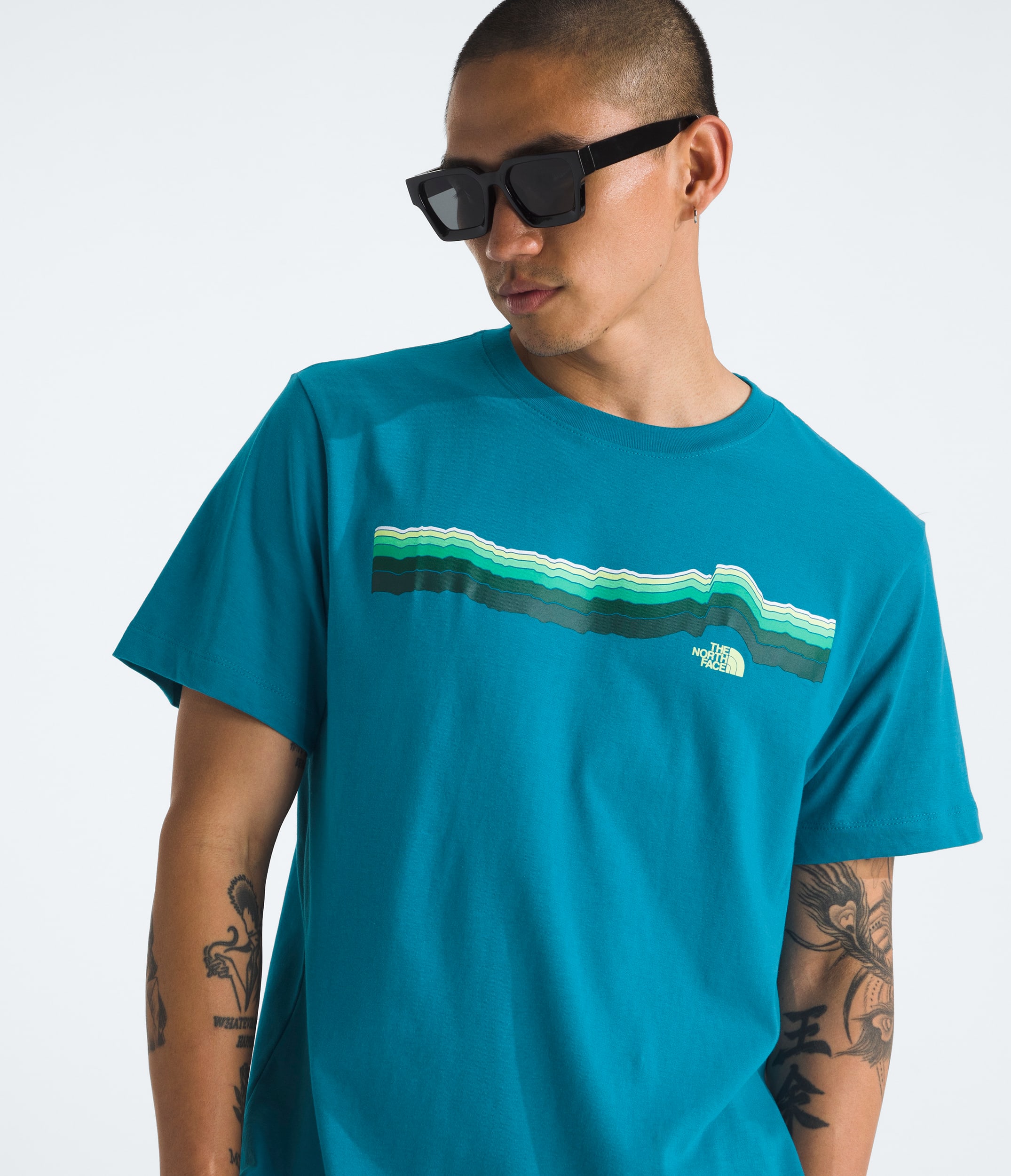 Mens Evolution Tequila Sunrise ShortSleeve TeeGraphic TNF HERO2