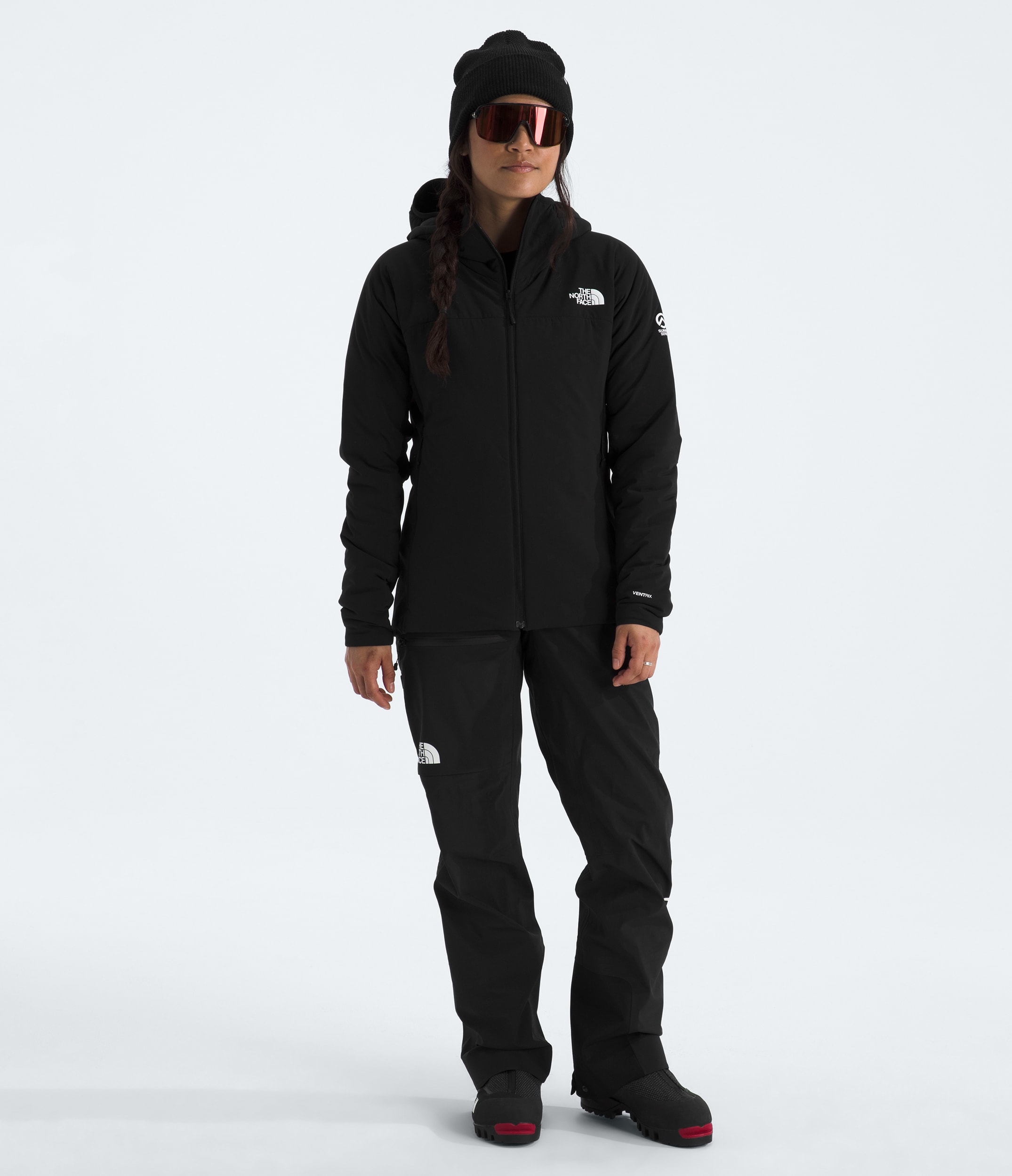 Womens Summit Series Casaval Hybrid Hoodie TNF TNF Black HERO2