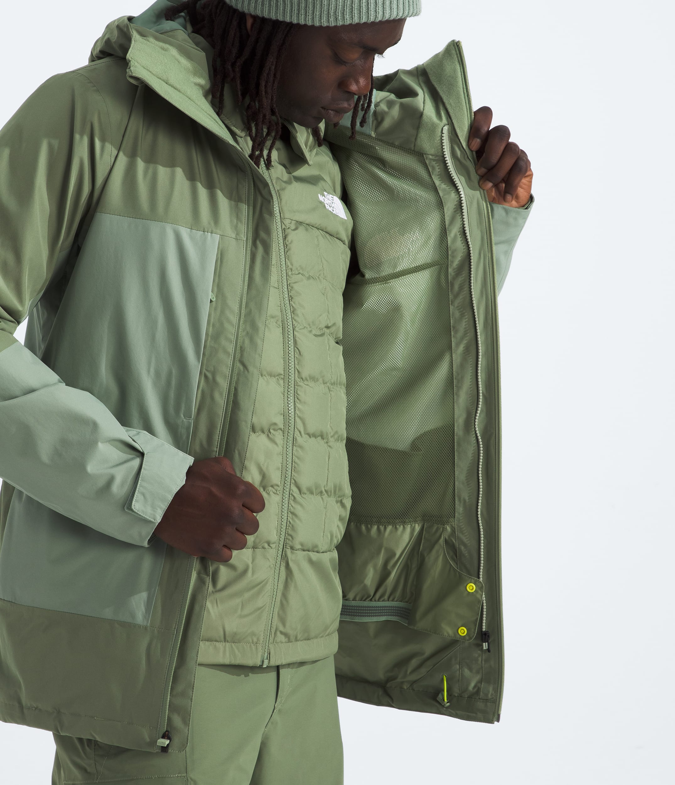 Manteau pour neige ThermoBall Eco Triclimate pour hommes TNF MODELINT