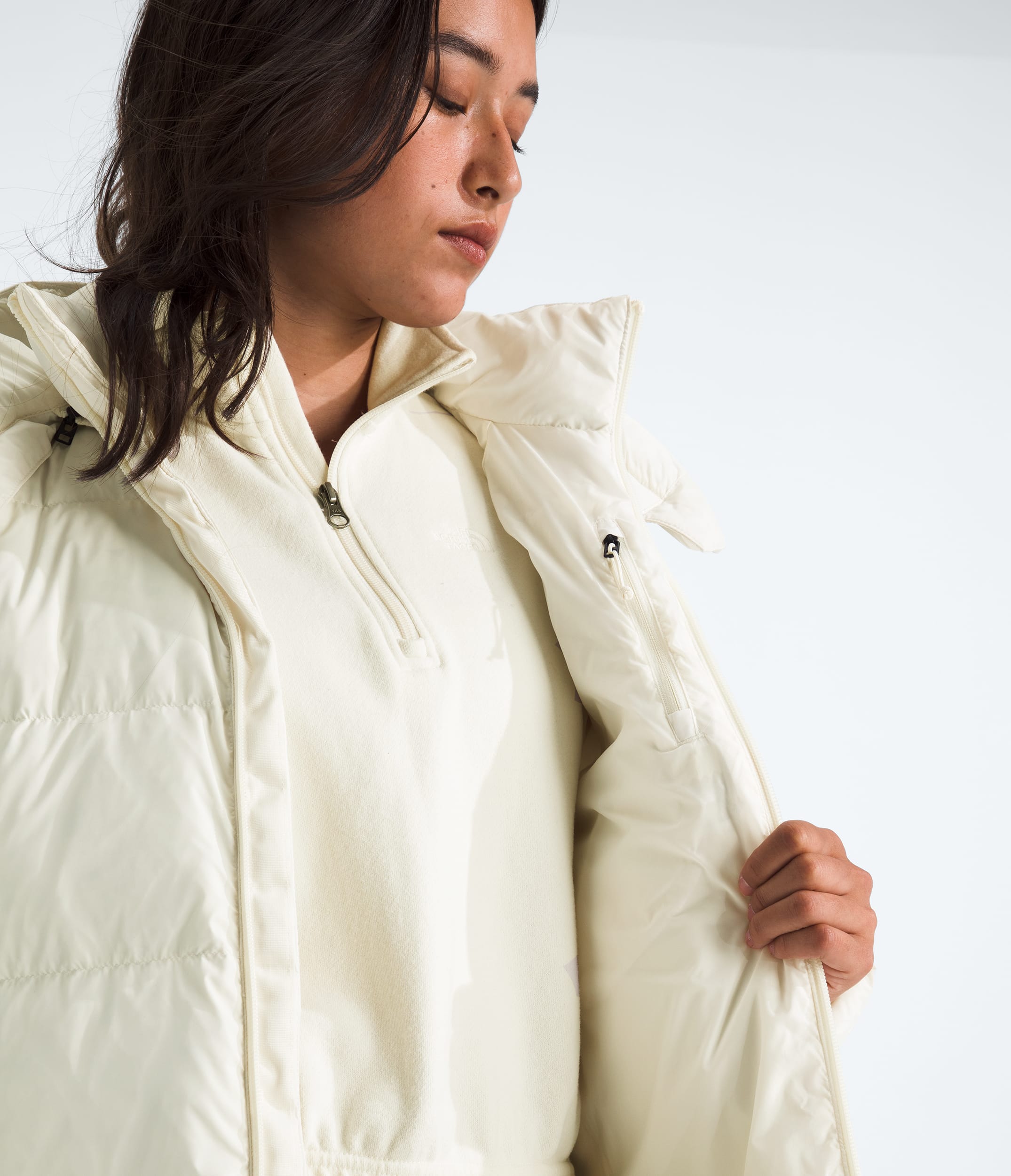 Womens Hydrenalite City Long Down Hooded Parka TNF MODELINT