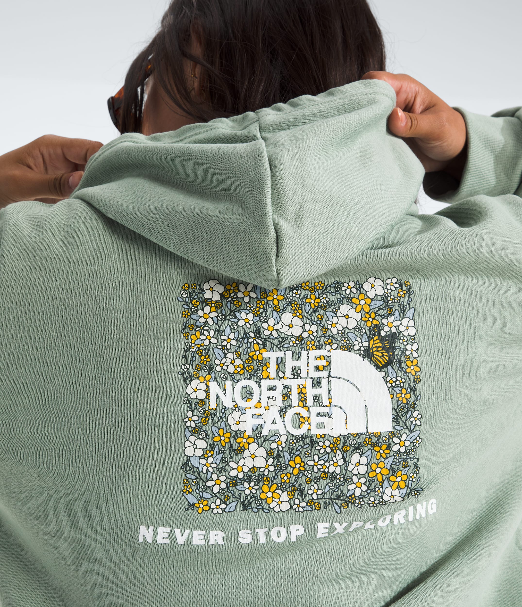 Womens Evolution Floral Box NSE HoodieGraphic TNF HERO2