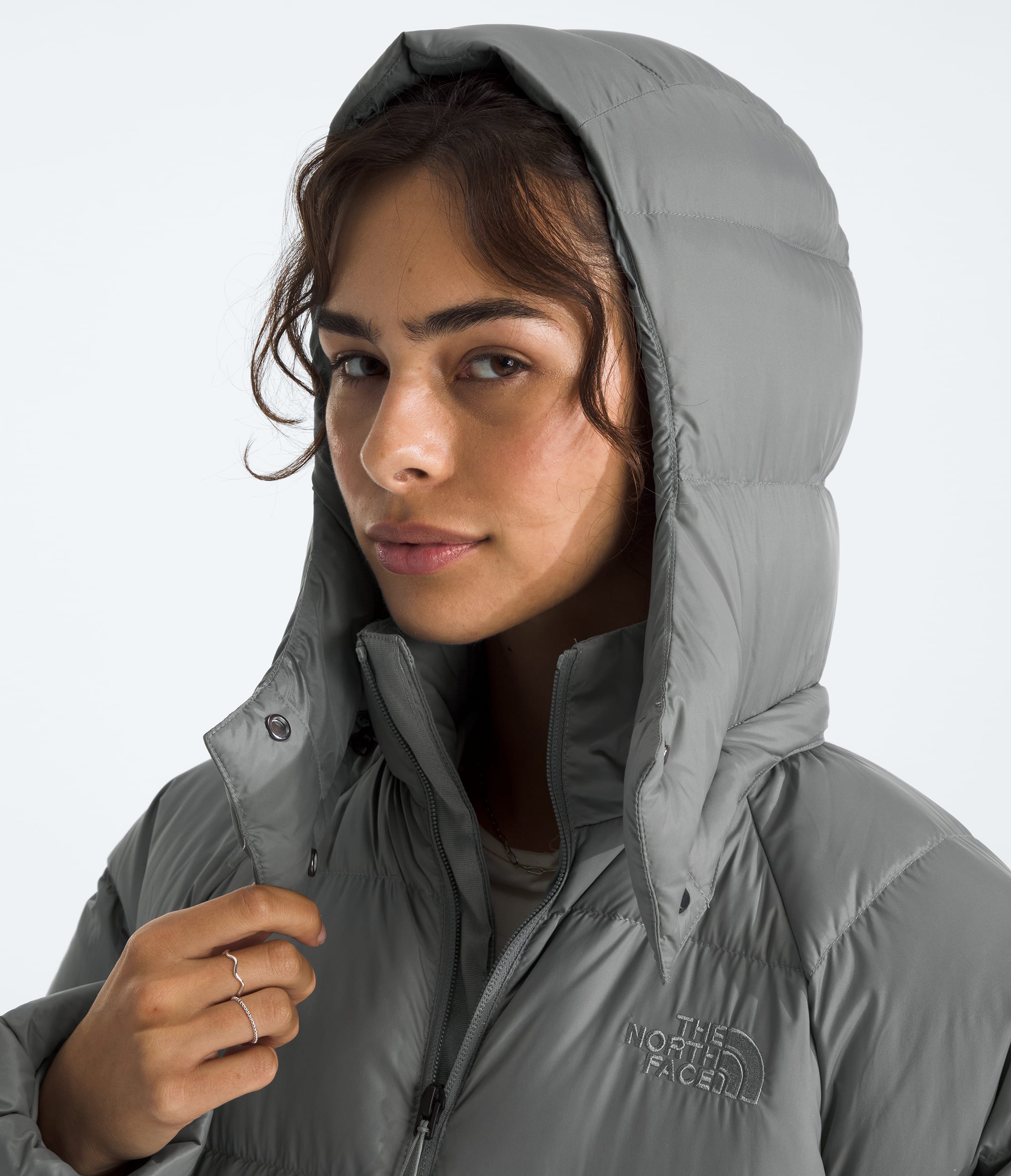 Womens Hydrenalite City Long Down Hooded Parka TNF MODELHOOD2