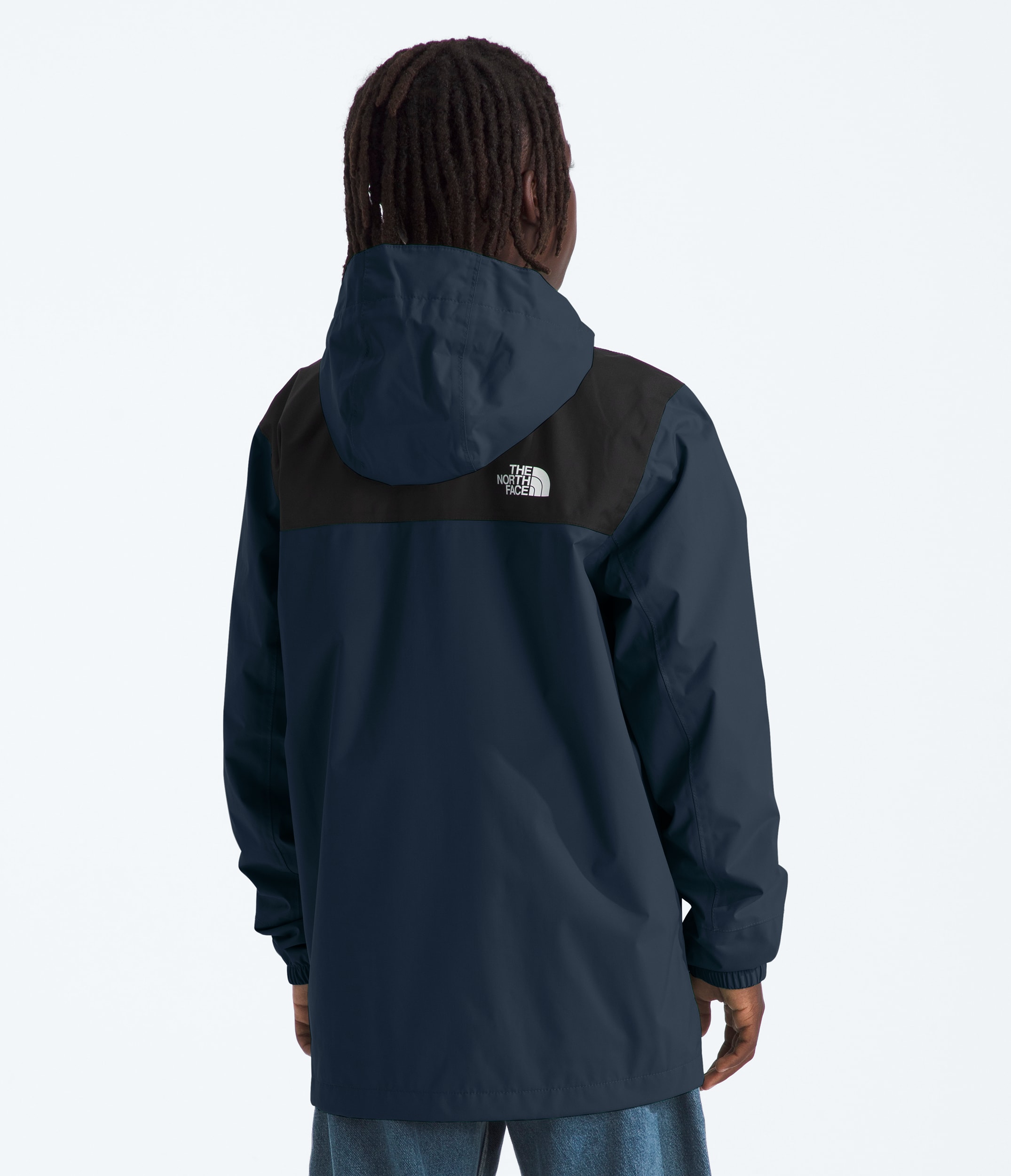 Boys Antora Rain Jacket TNF Summit Navy BACK