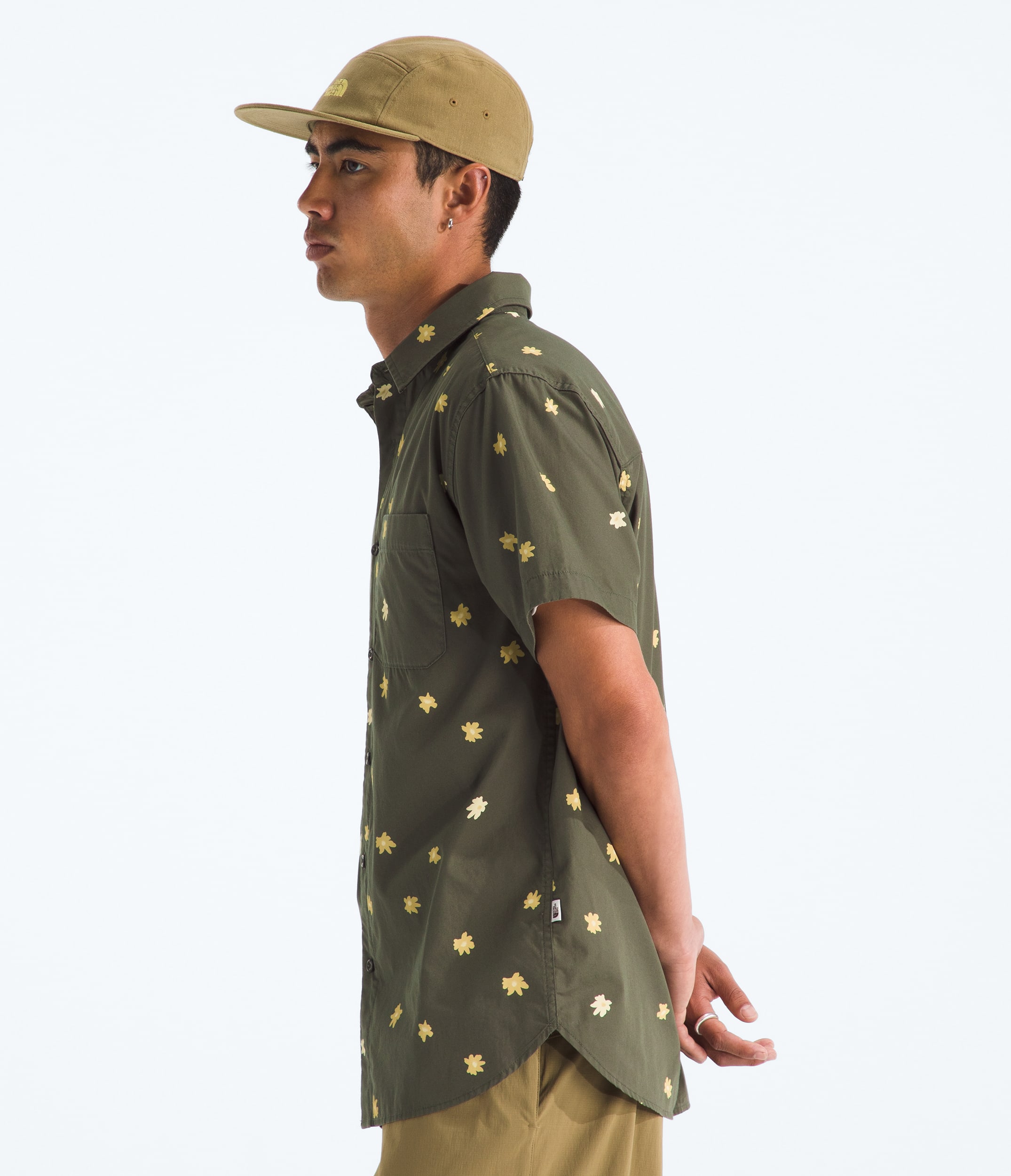 Mens ShortSleeve Baytrail Pattern Shirt TNF MODEL34