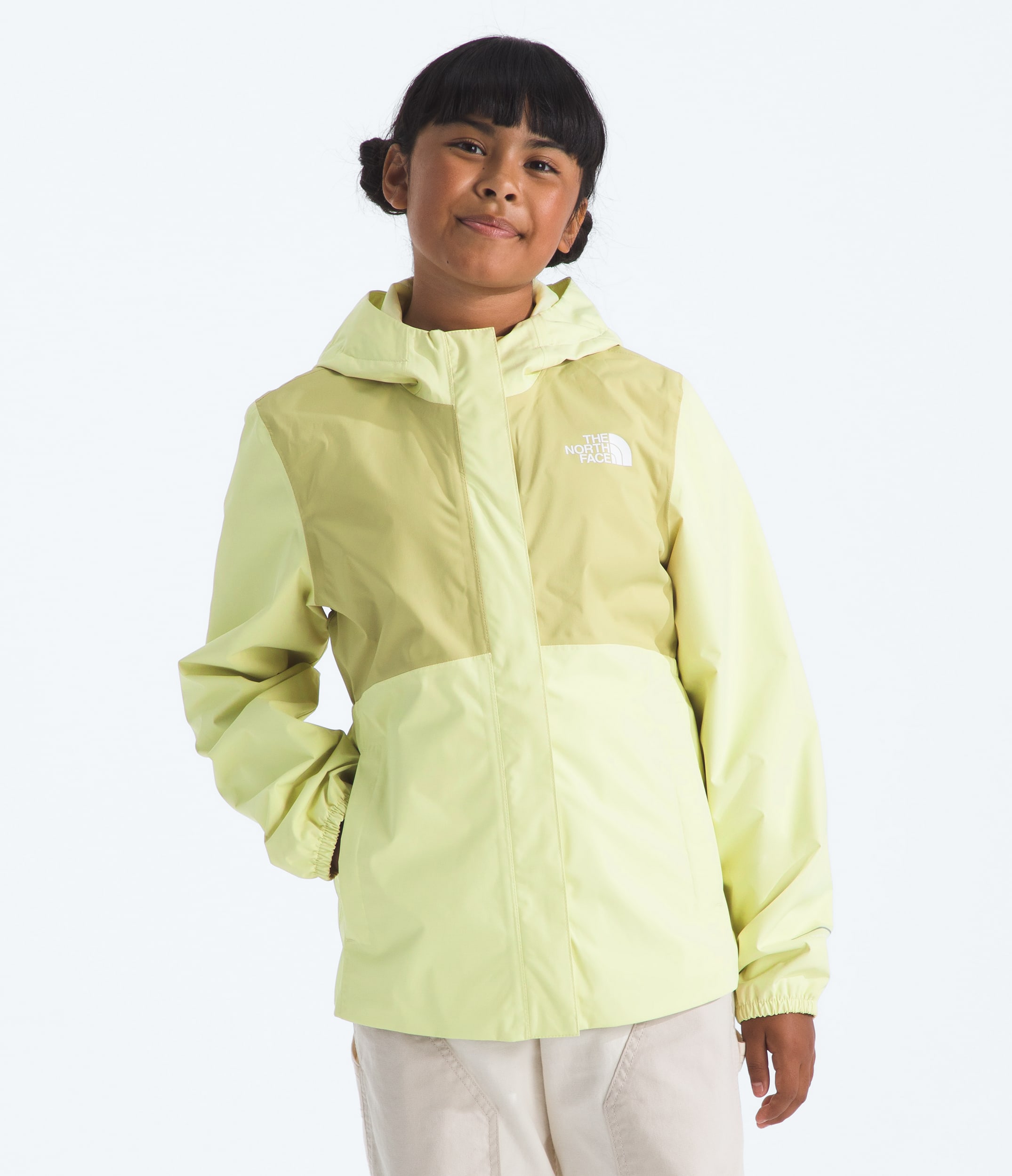 Girls Antora Rain Jacket TNF Lemon MistPear HERO