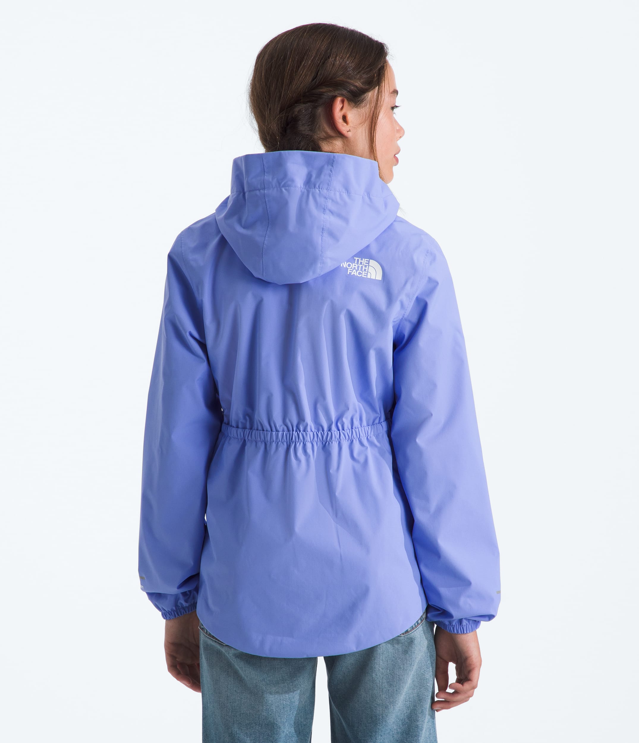Girls Antora Rain Jacket TNF Periwinkle Glow BACK