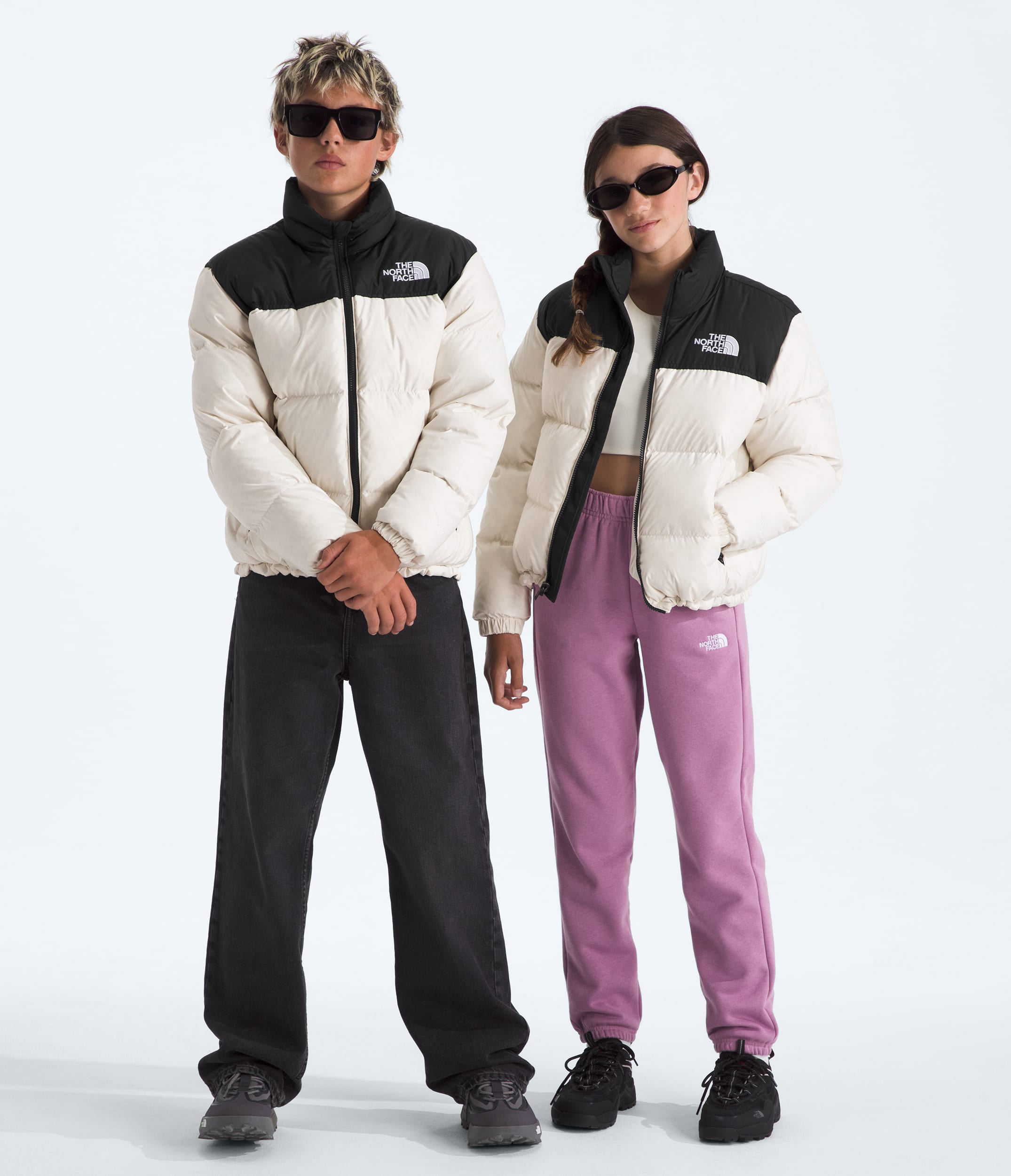 Boys  Girls 1996 Retro Nuptse Jacket TNF White Dune HERO