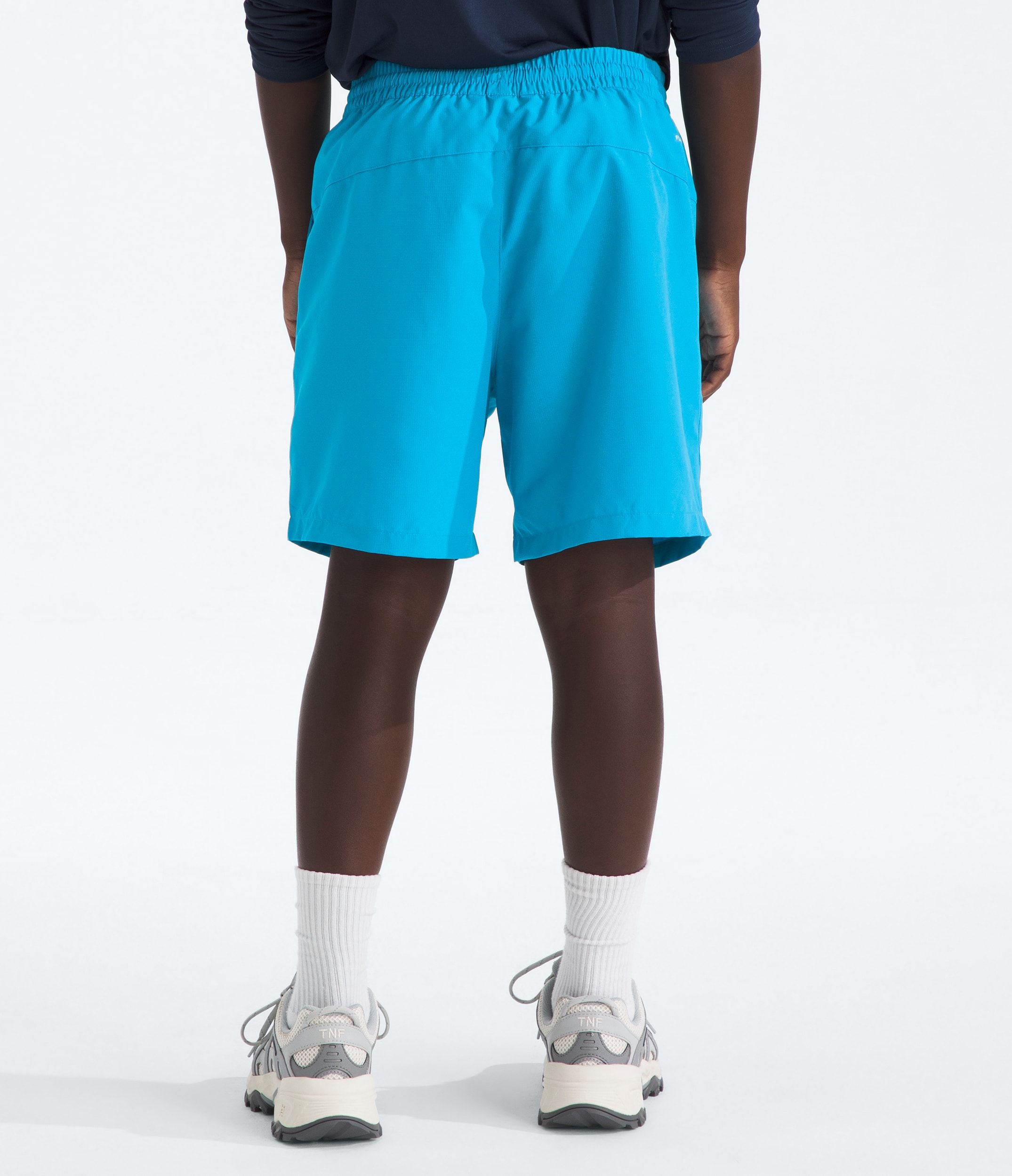 Boys  Girls Class V Shorts5 TNF Meridian Blue Logo Weather Topo Phantom Print BACK