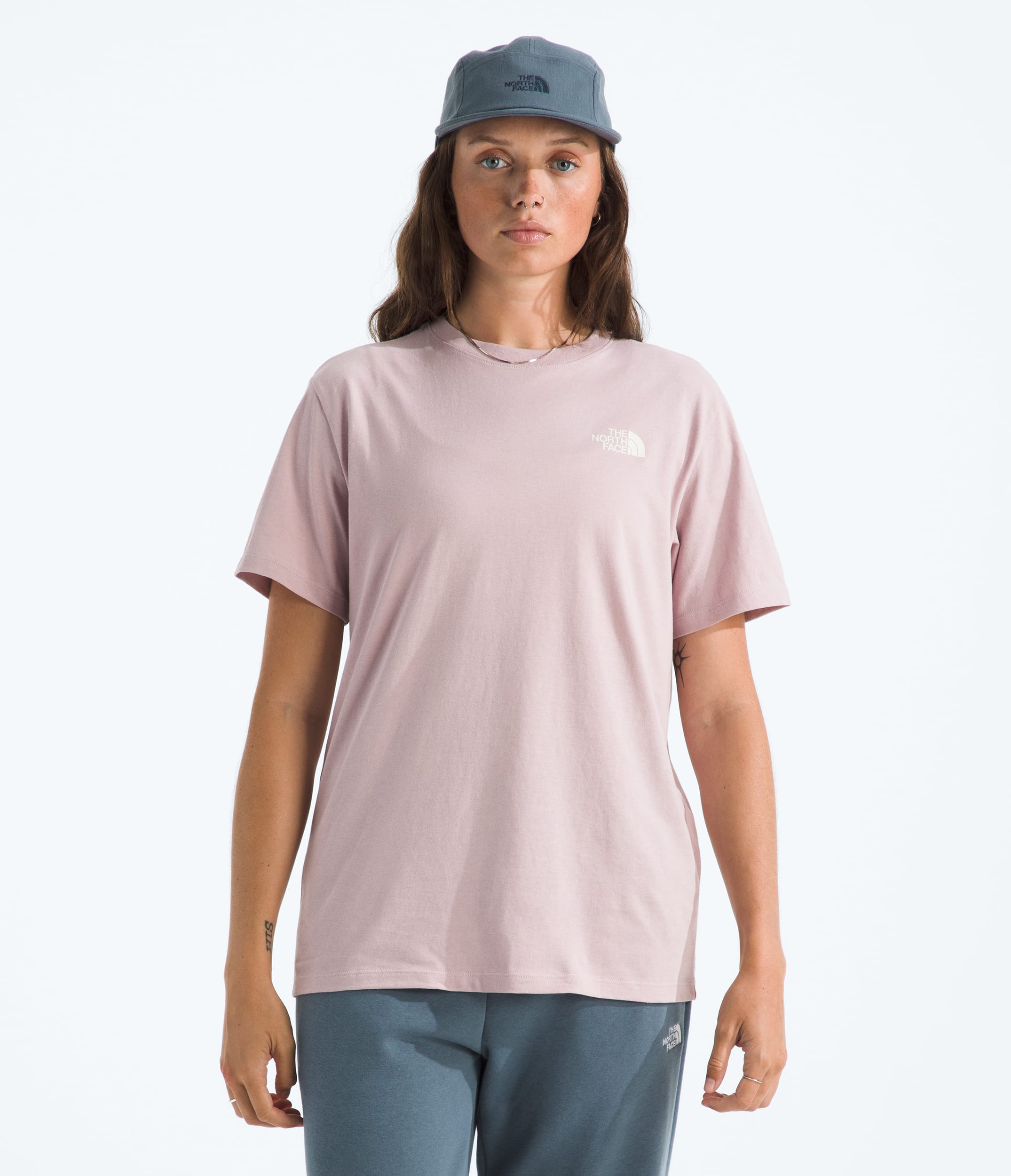Womens Explore Pin Relaxed ShortSleeve Tee TNF BACK