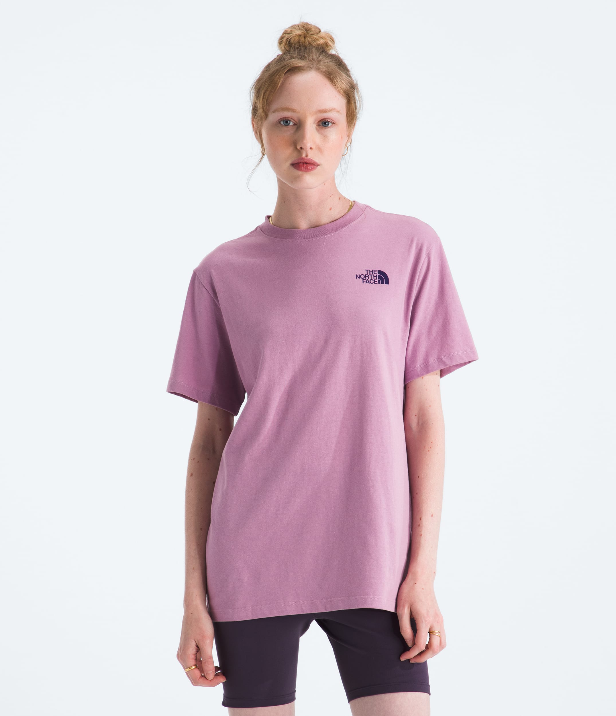 Womens Exploring Stamps Relaxed ShortSleeve Tee TNF BACK