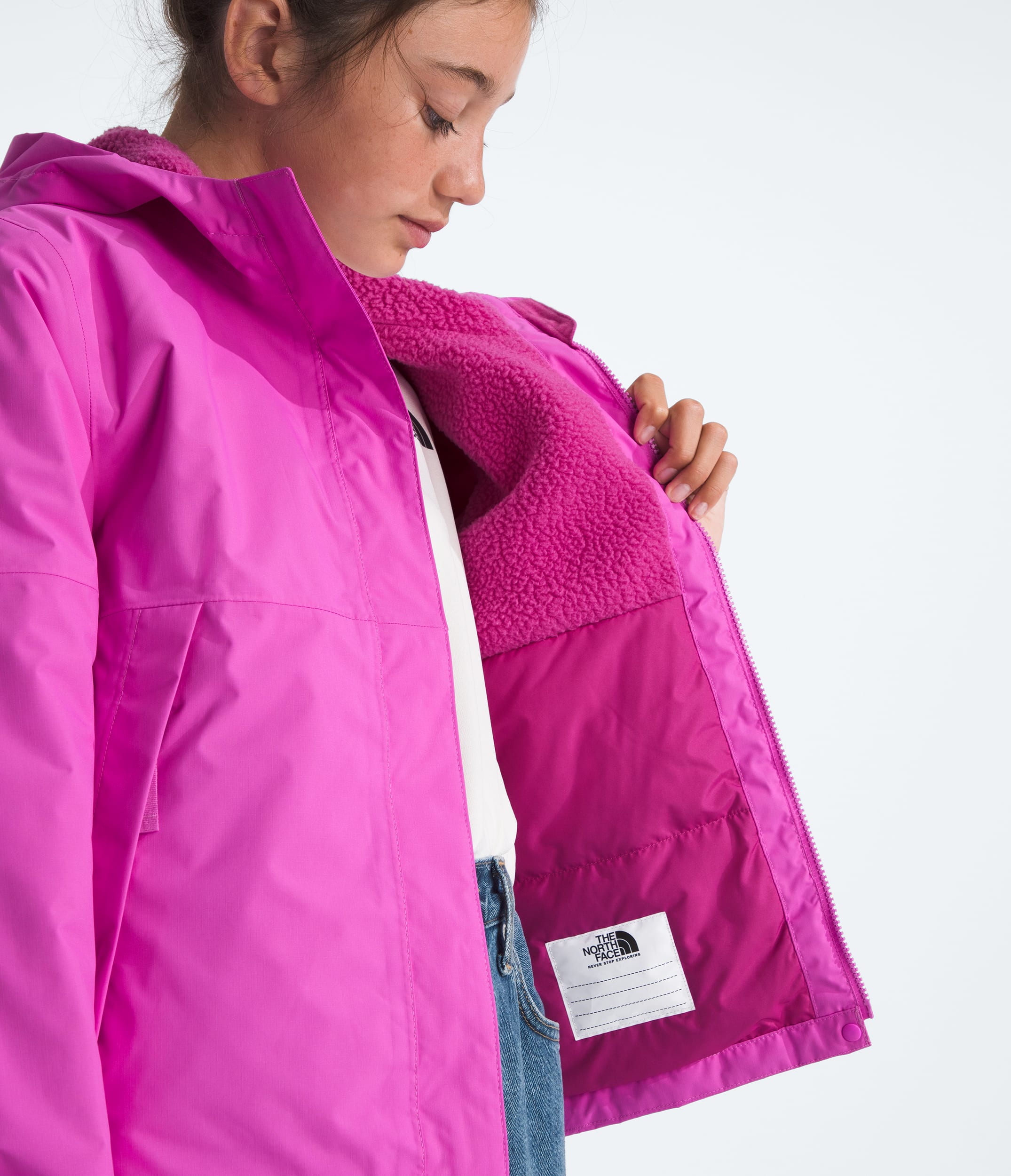 Girls Warm Antora Rain Jacket TNF MODELINT