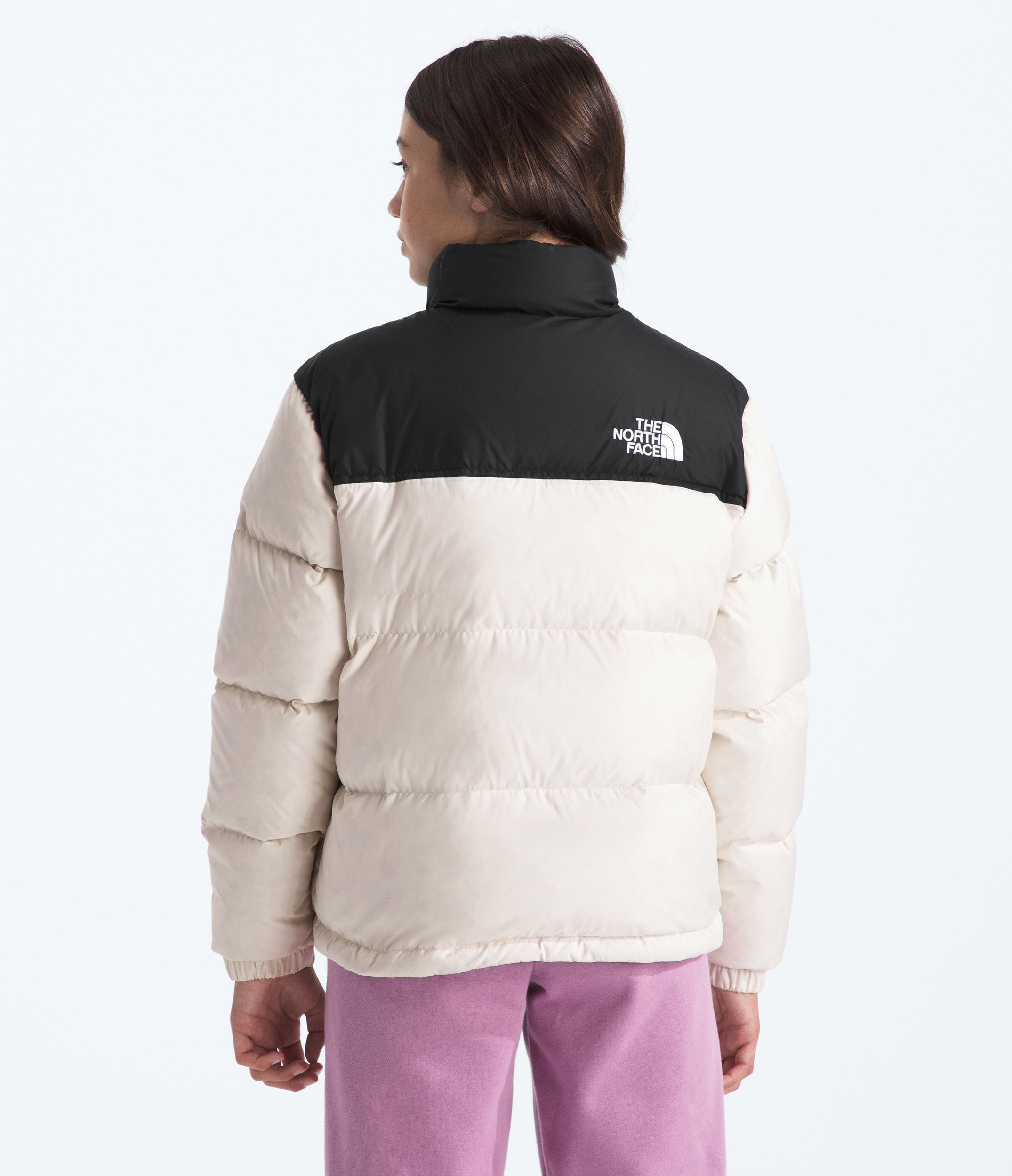 Boys  Girls 1996 Retro Nuptse Jacket TNF White Dune BACK