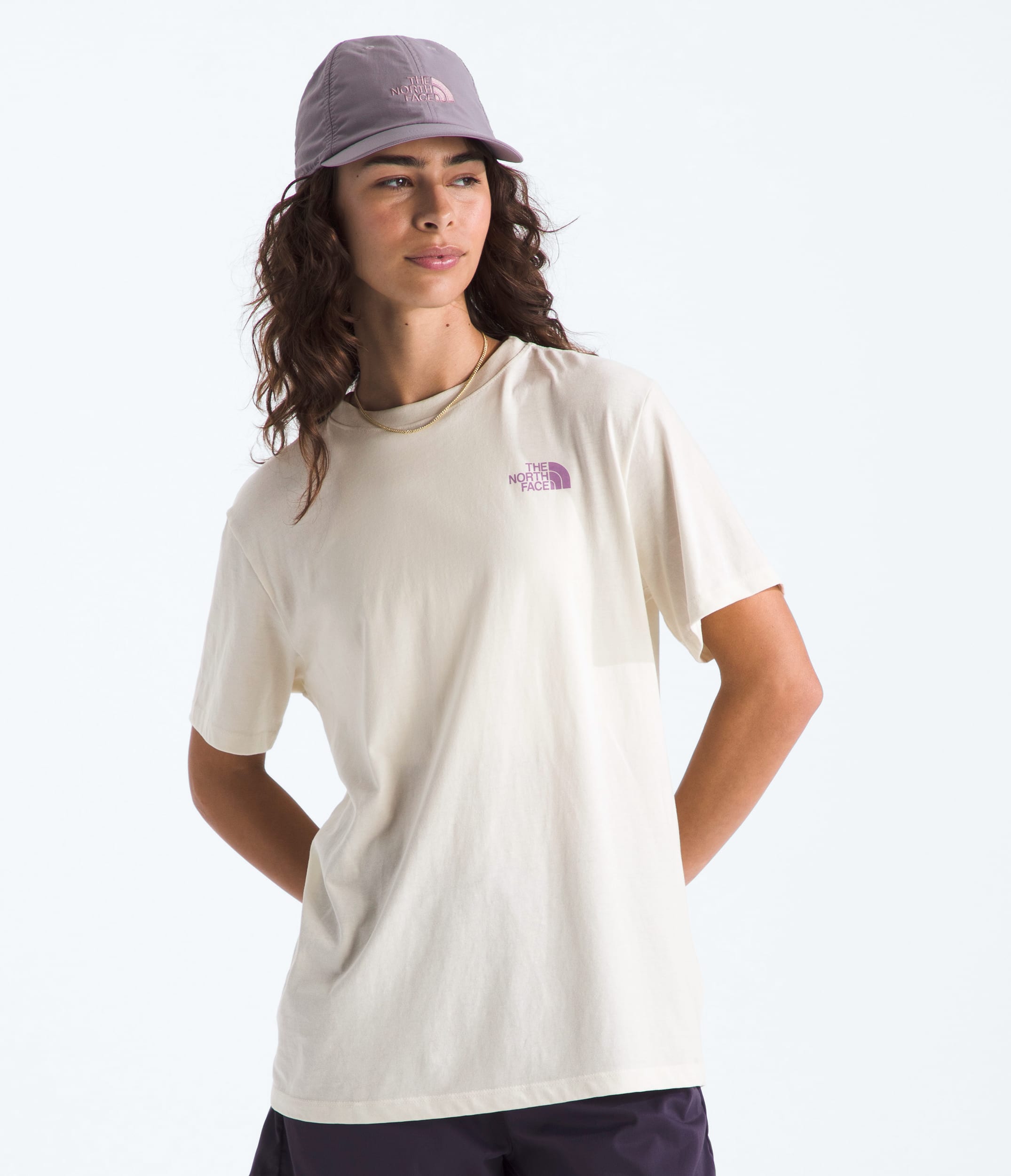 Womens Mountain Stamps Relaxed ShortSleeve Tee TNF BACK
