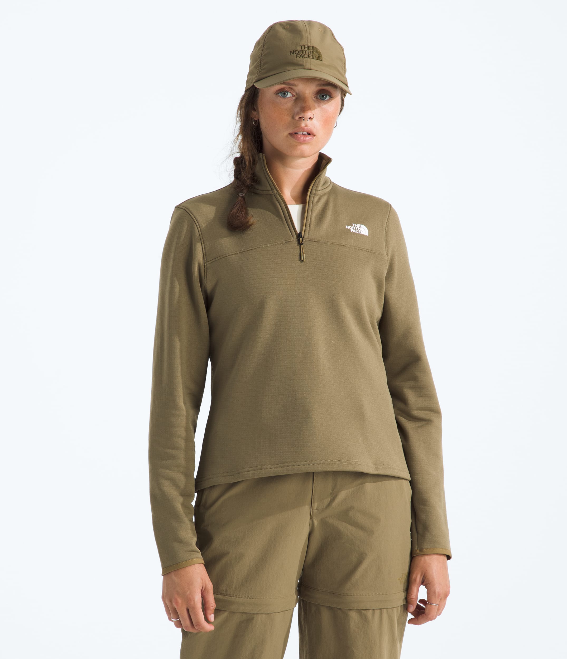 Womens Cedar Trail Grid Fleece Zip Jacket TNF Main