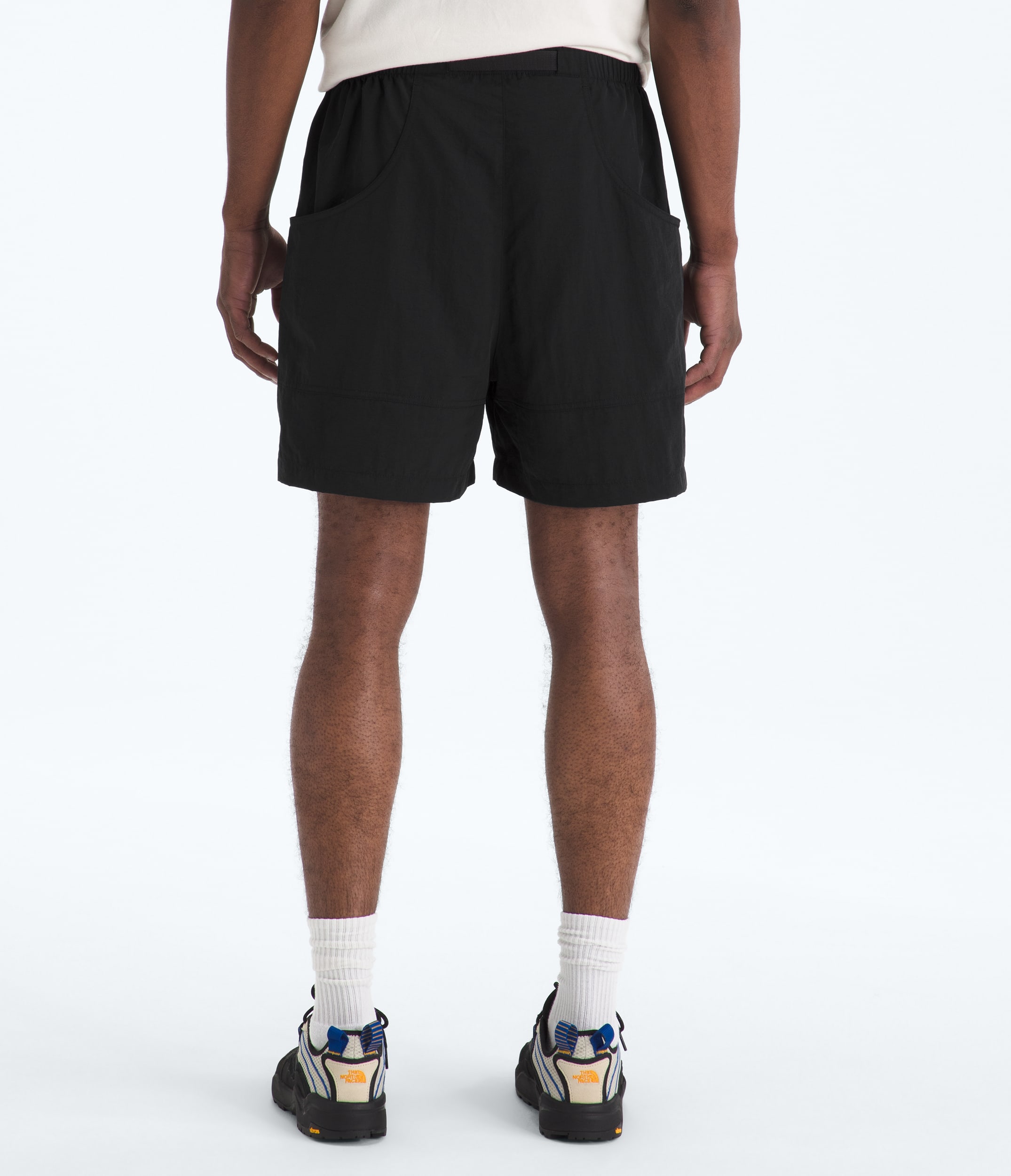 Mens TNF Red Box Nylon Belted Shorts TNF BACK