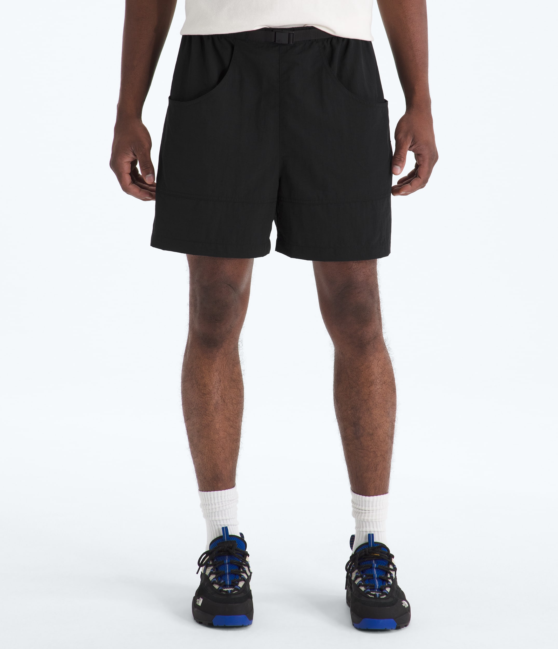 Mens TNF Red Box Nylon Belted Shorts TNF Main