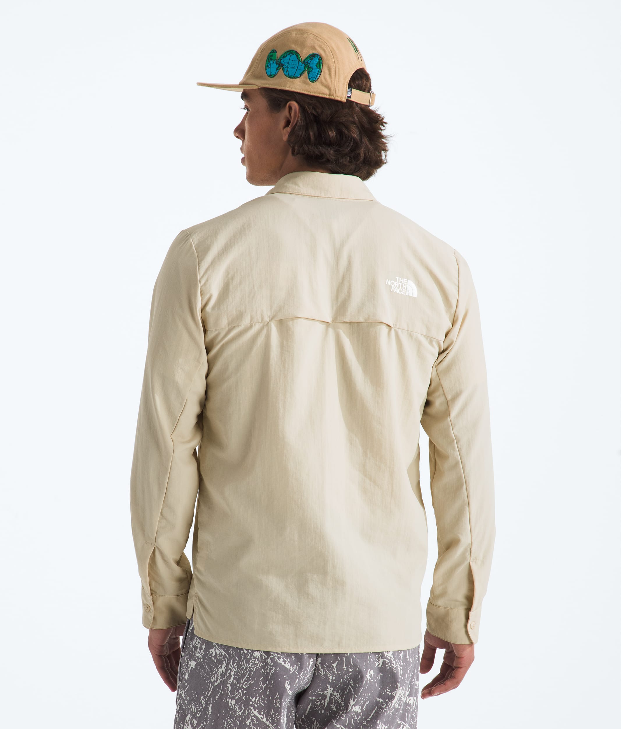 Mens Packable LongSleeve Shirt TNF BACK