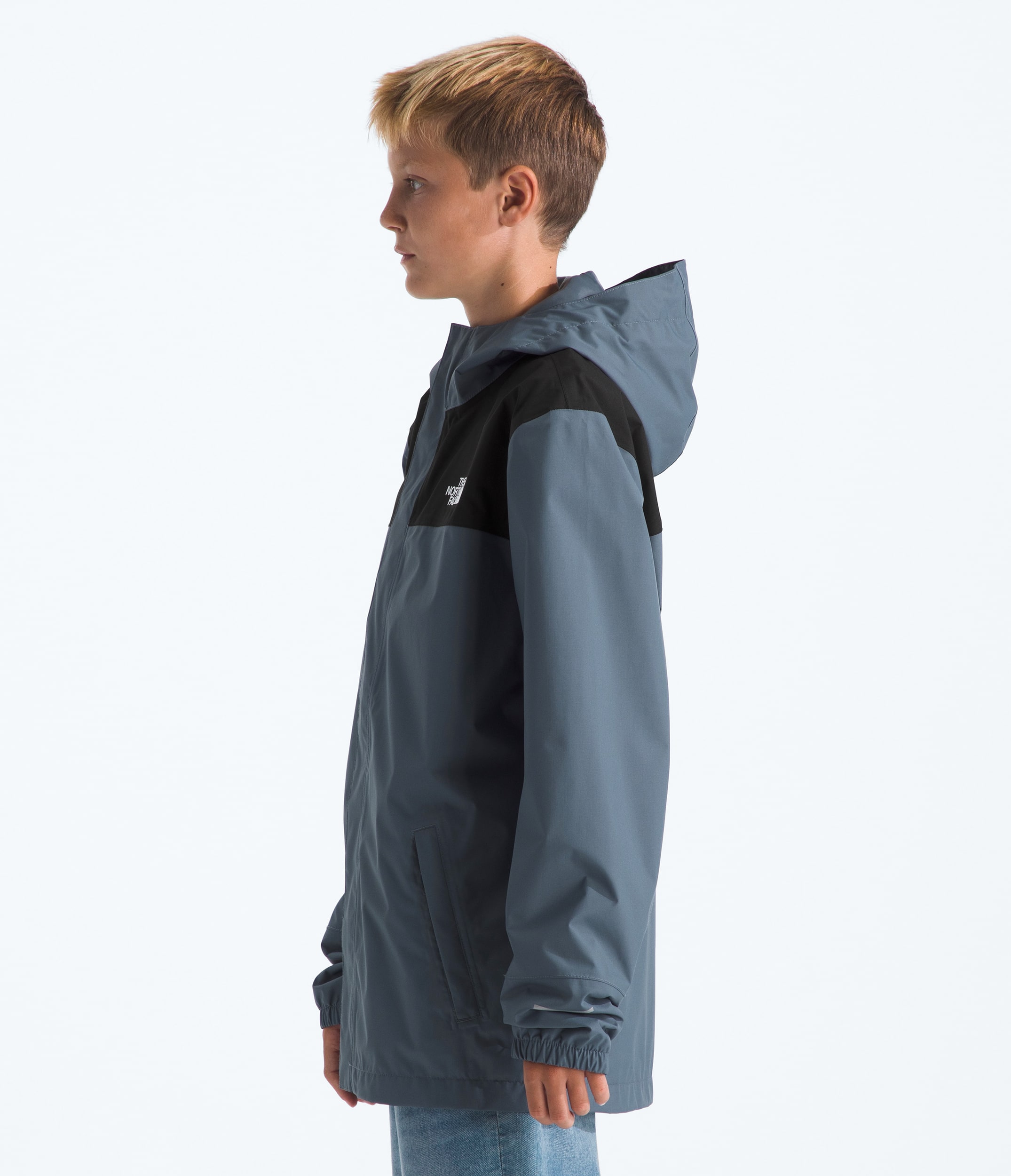 Boys Antora Rain Jacket TNF Granite Grey MODEL34