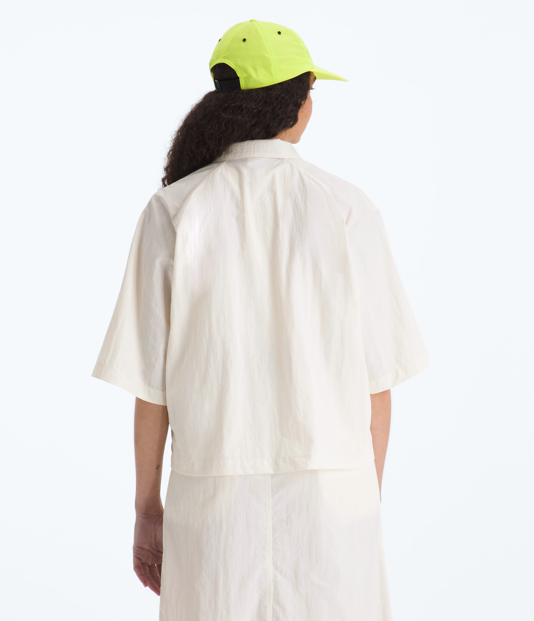 Womens TNF Red Box Nylon ShortSleeve Shirt TNF BACK