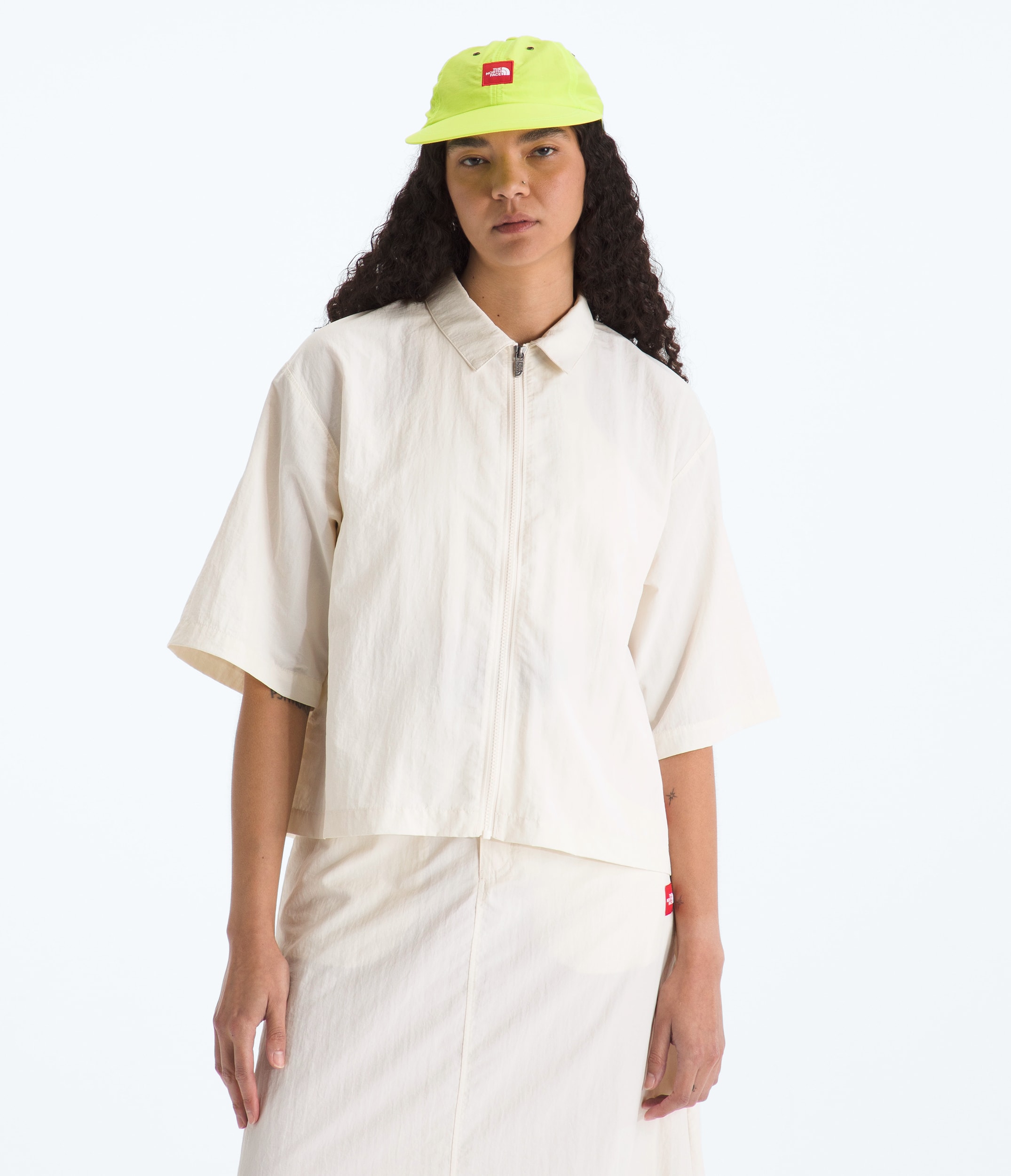 Womens TNF Red Box Nylon ShortSleeve Shirt TNF Main