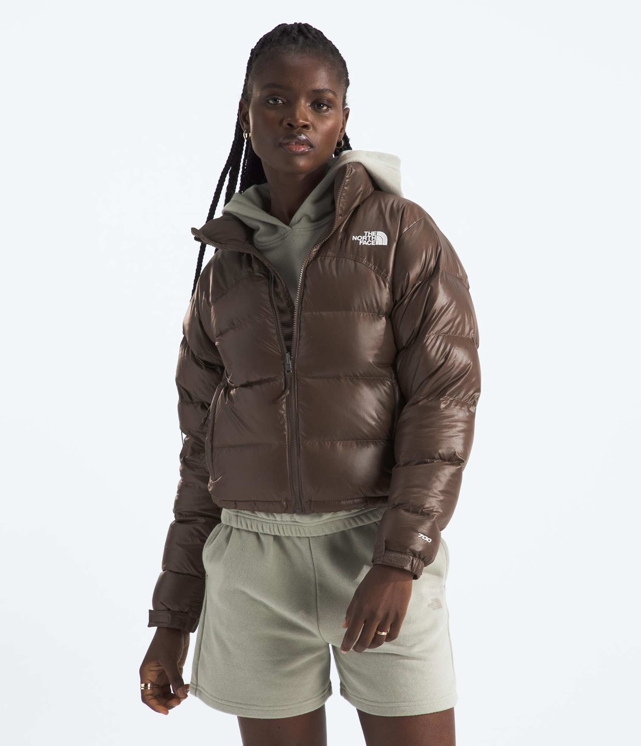 Womens 2000 Retro Nuptse Jacket TNF Smokey Brown Main