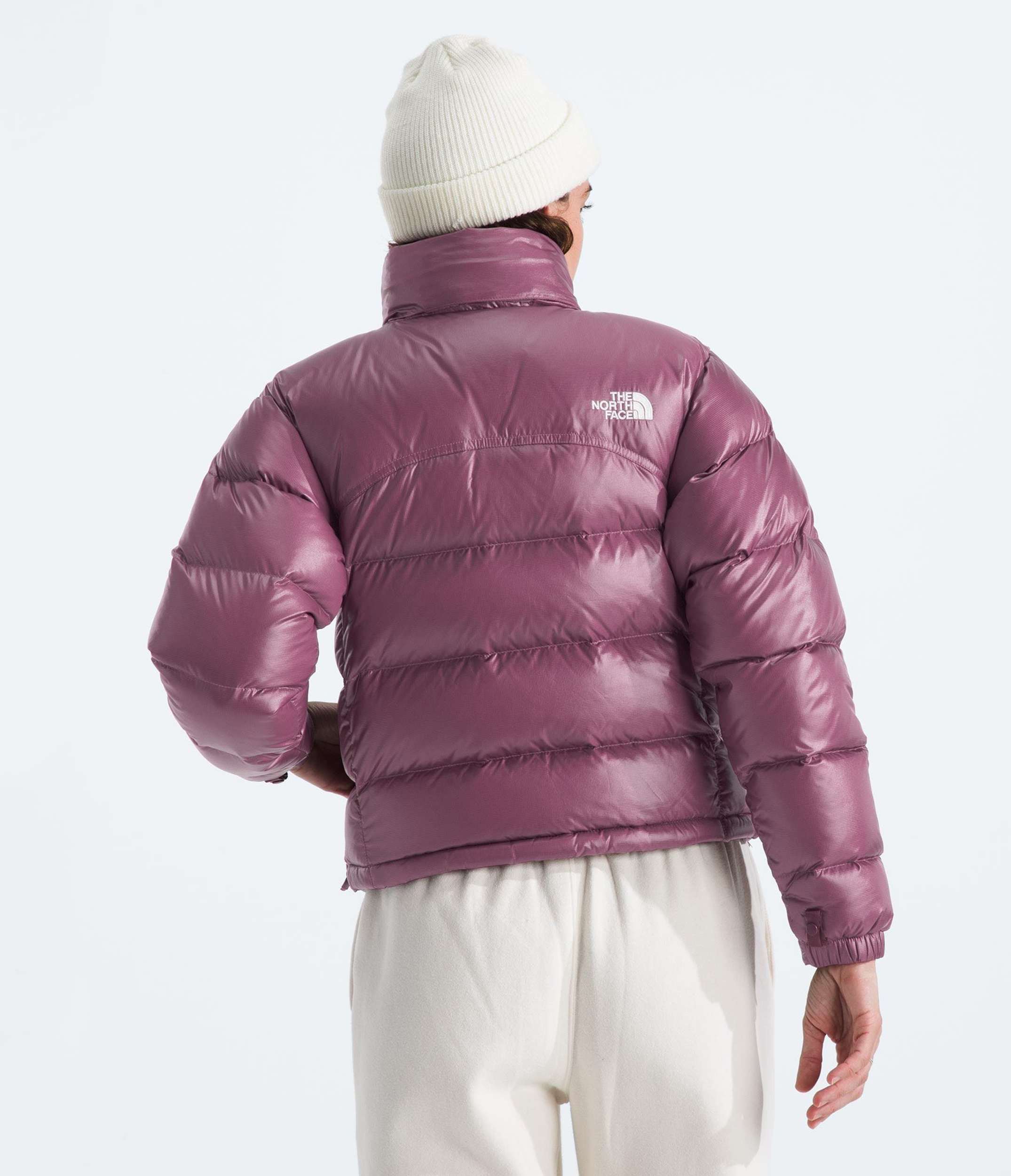 Womens 2000 Retro Nuptse Jacket TNF Midnight Mauve BACK