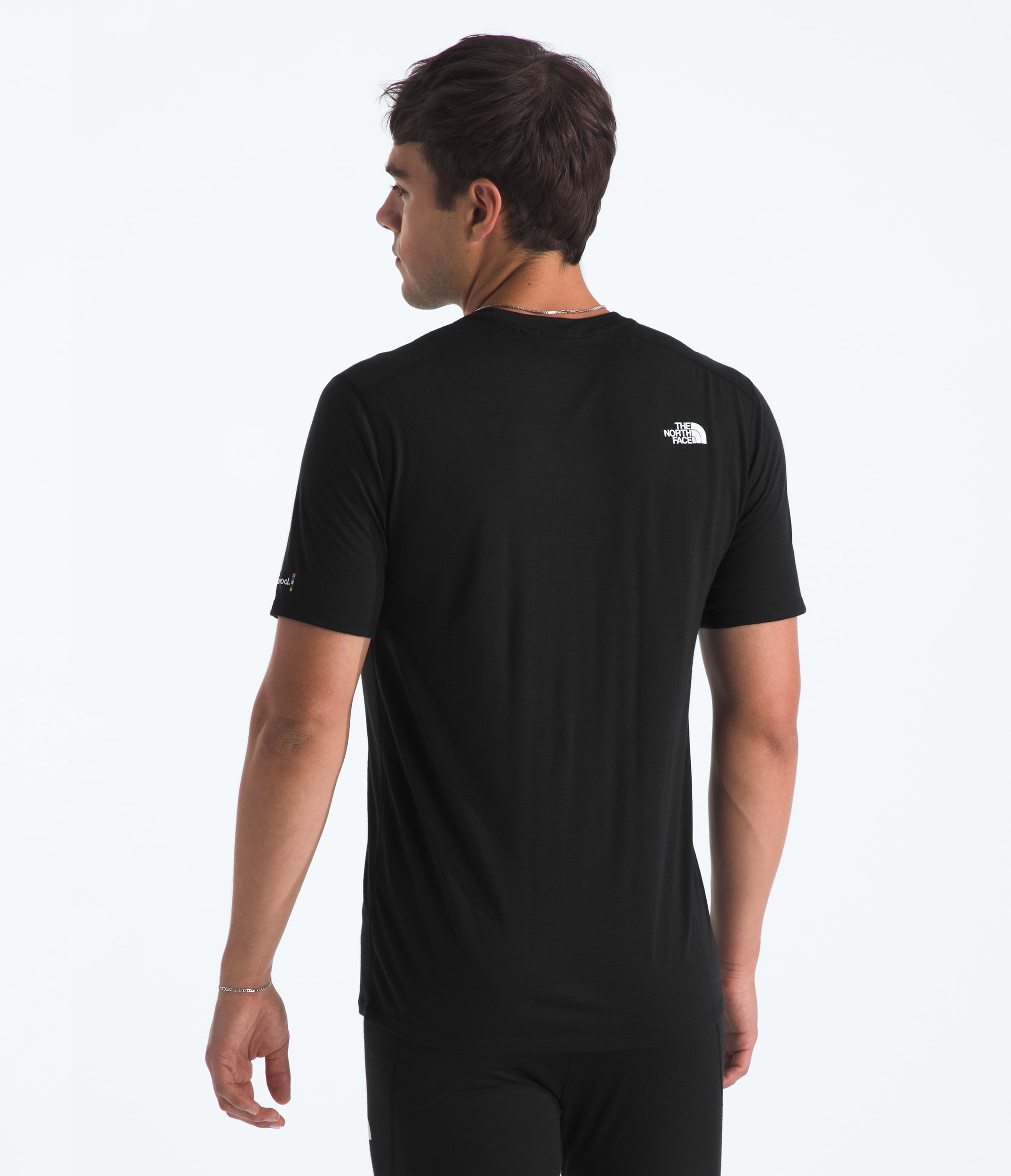 TNF X Smartwool Mens Merino Blend 150 ShortSleeve Crew TNF BACK