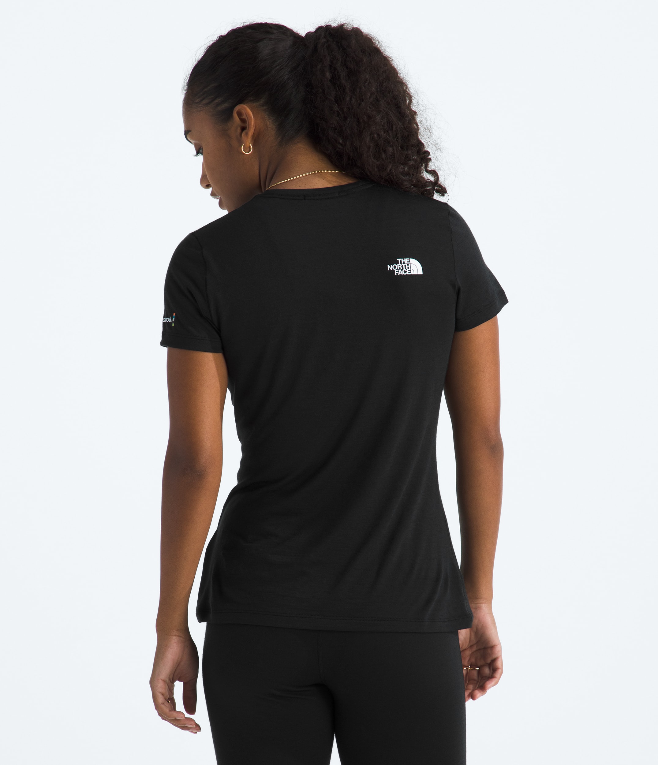 TNF X Smartwool Womens Merino Blend 150 ShortSleeve Crew TNF Black BACK