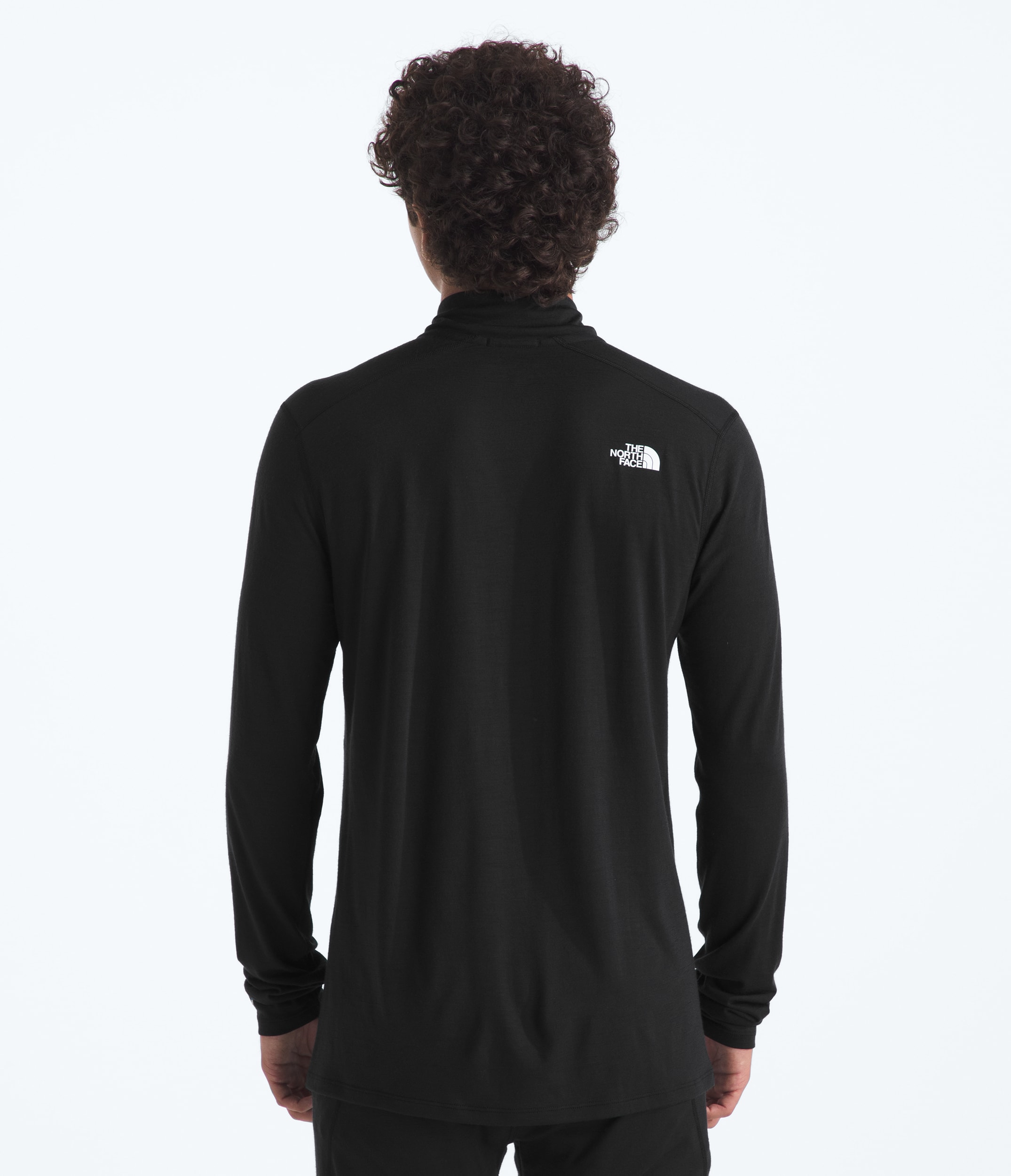 TNF X Smartwool Mens Merino Blend 150 LongSleeve Zip TNF Black BACK