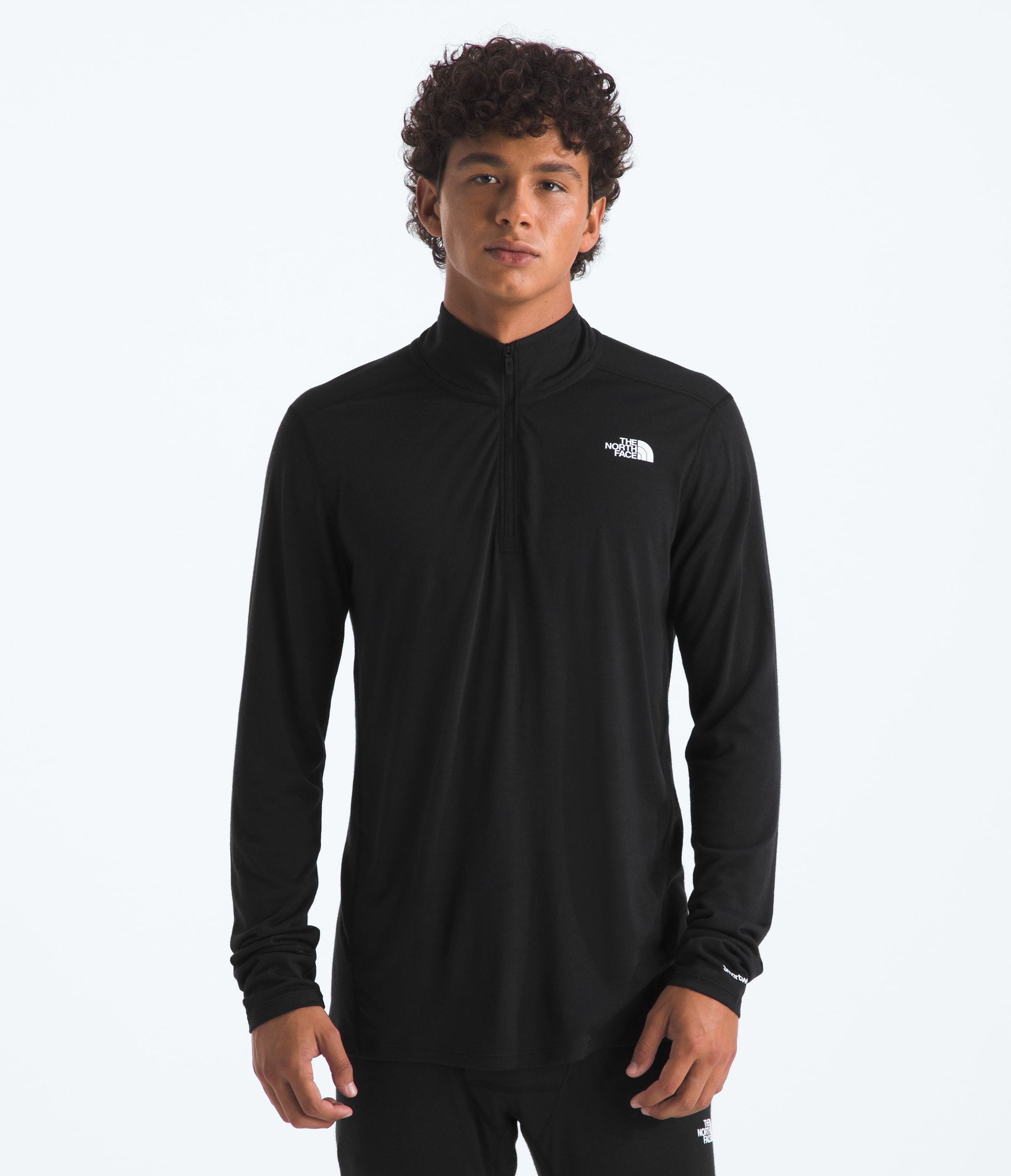 TNF X Smartwool Mens Merino Blend 150 LongSleeve Zip TNF Black Main