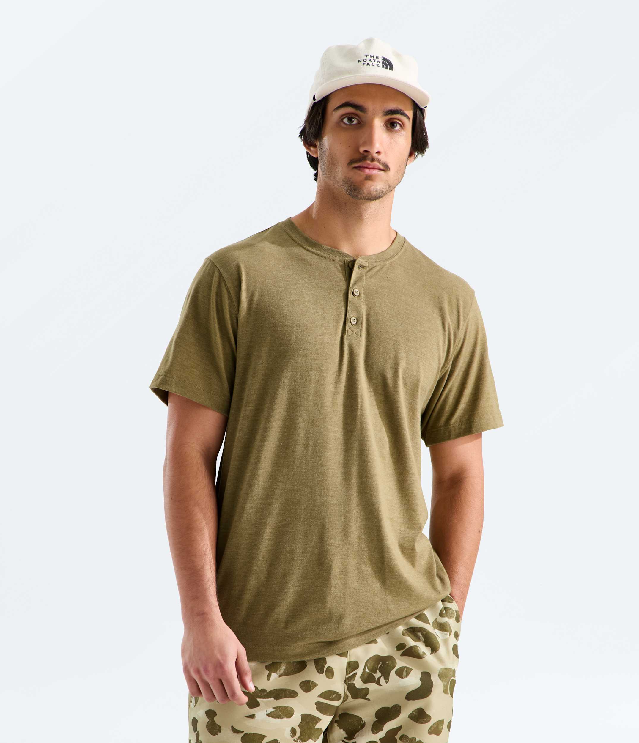 Mens TriBlend ShortSleeve Henley TNF Main