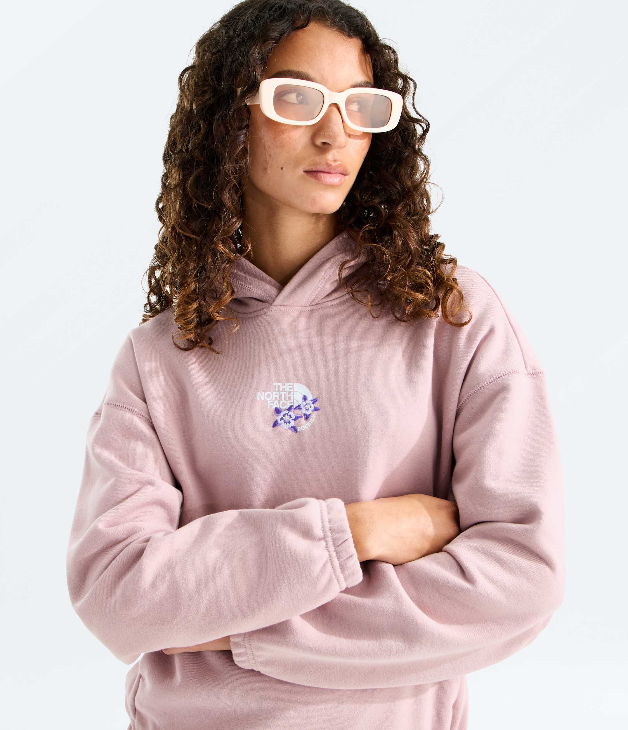 Womens Places We Love HoodieRockies Blue Columbine TNF HERO2