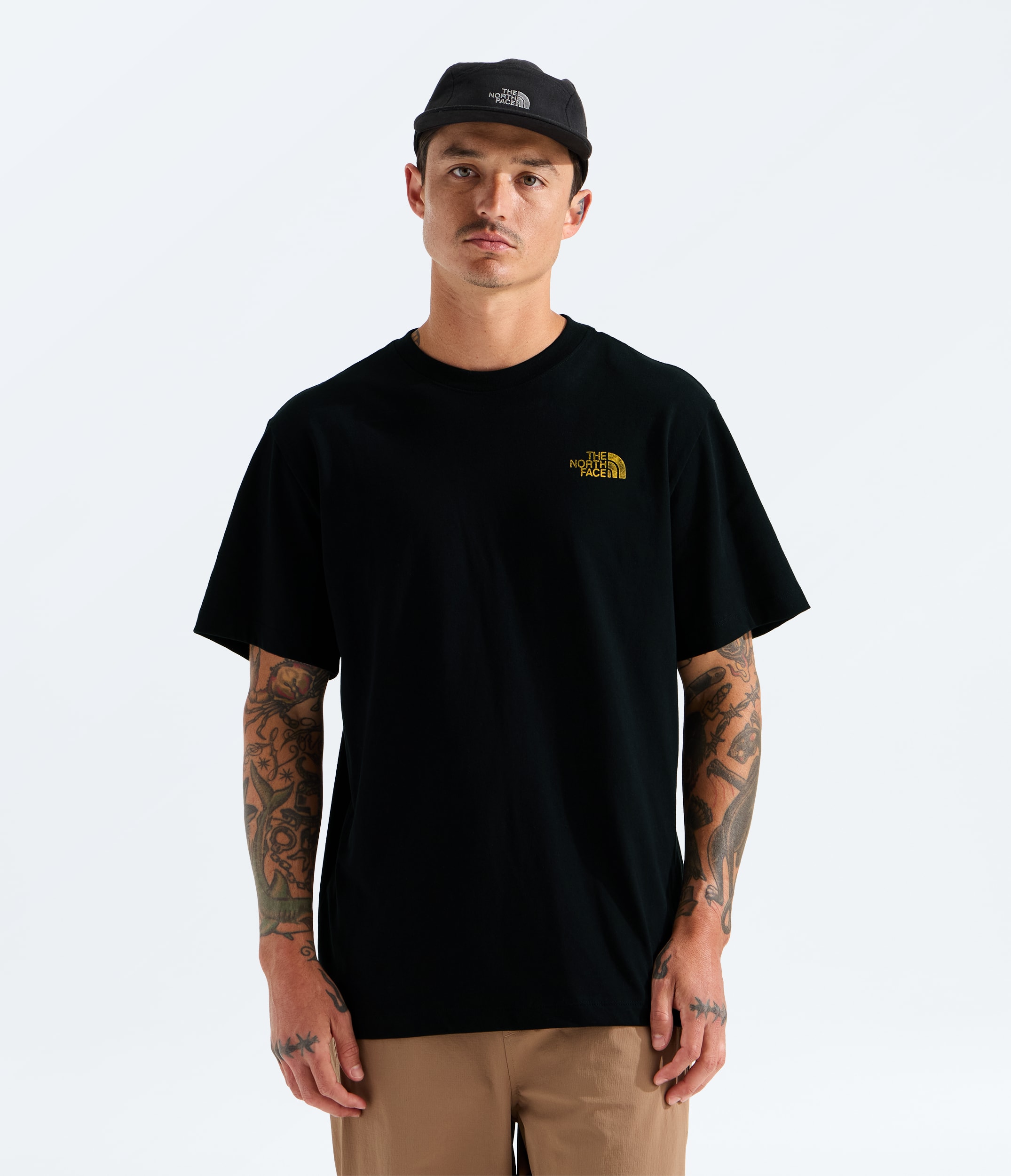 Mens Pitch A Tent Relaxed ShortSleeve Tee TNF BACK