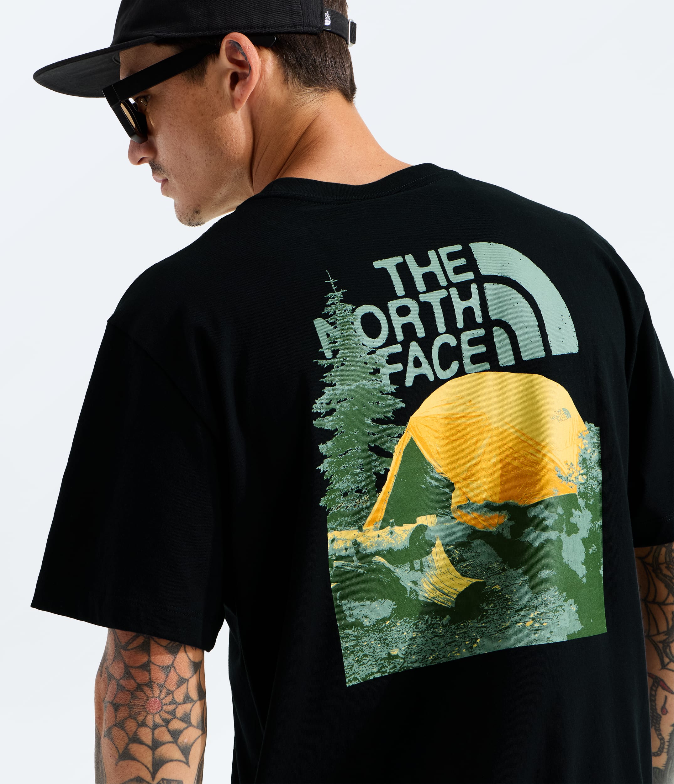 Mens Pitch A Tent Relaxed ShortSleeve Tee TNF HERO2