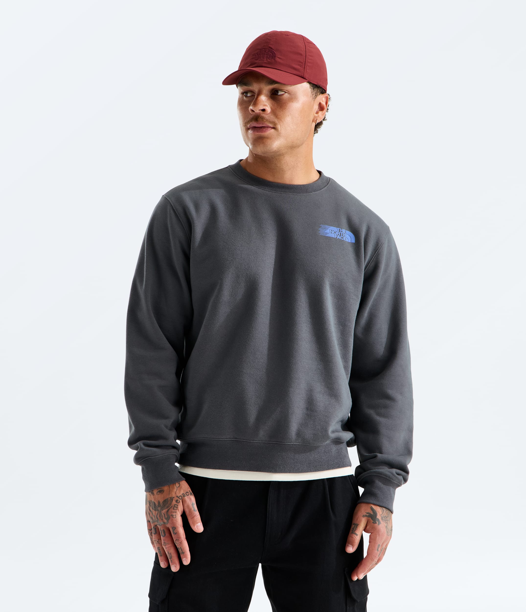 Mens Retro Trail Relaxed CrewGraphic TNF BACK