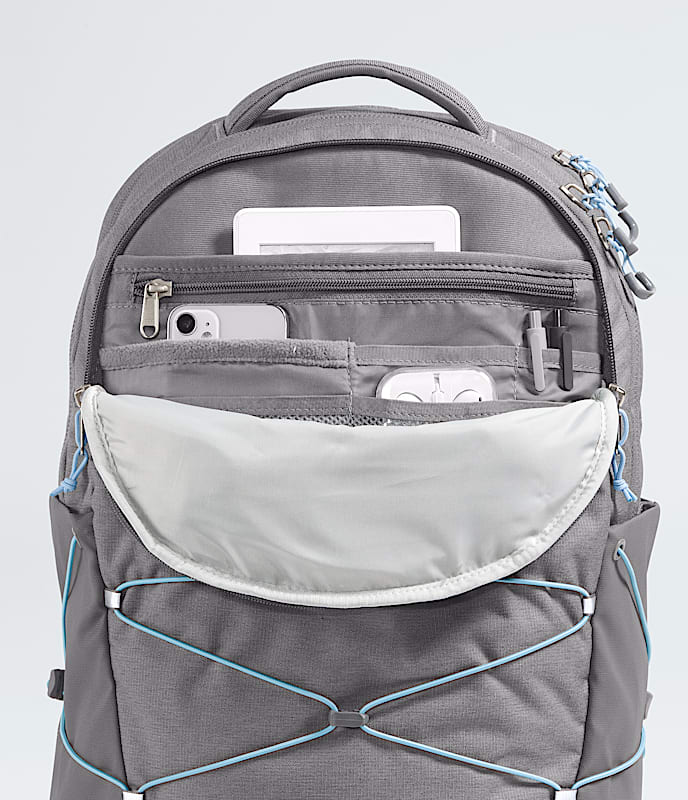 Womens Borealis Backpack TNF Zinc Grey Dark HeatherPowder Blue DETAIL1