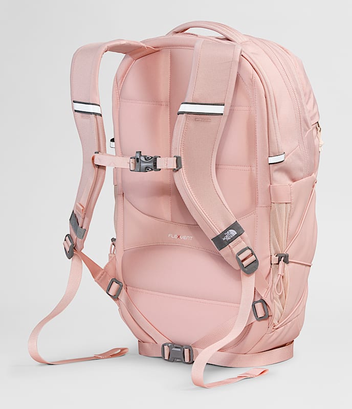 Womens Borealis Backpack TNF Pink Moss Dark HeatherGardenia White BACK