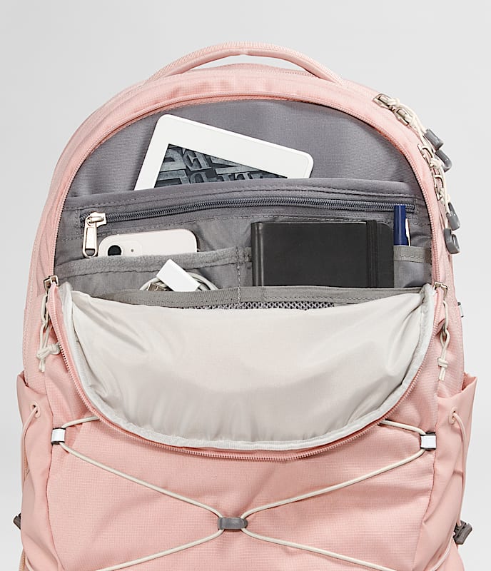 Womens Borealis Backpack TNF Pink Moss Dark HeatherGardenia White DETAIL1