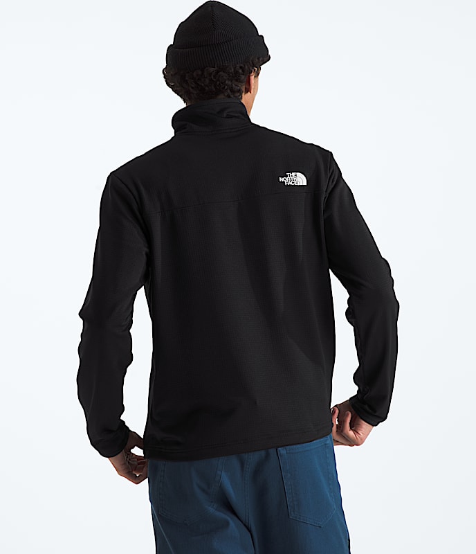Mens Cedar Trail Grid Fleece Zip TNF BACK