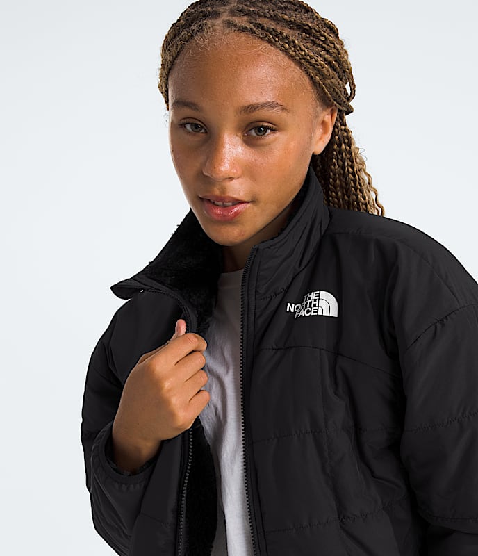 Girls Reversible Shasta FullZip Jacket TNF TNF Black HERO3