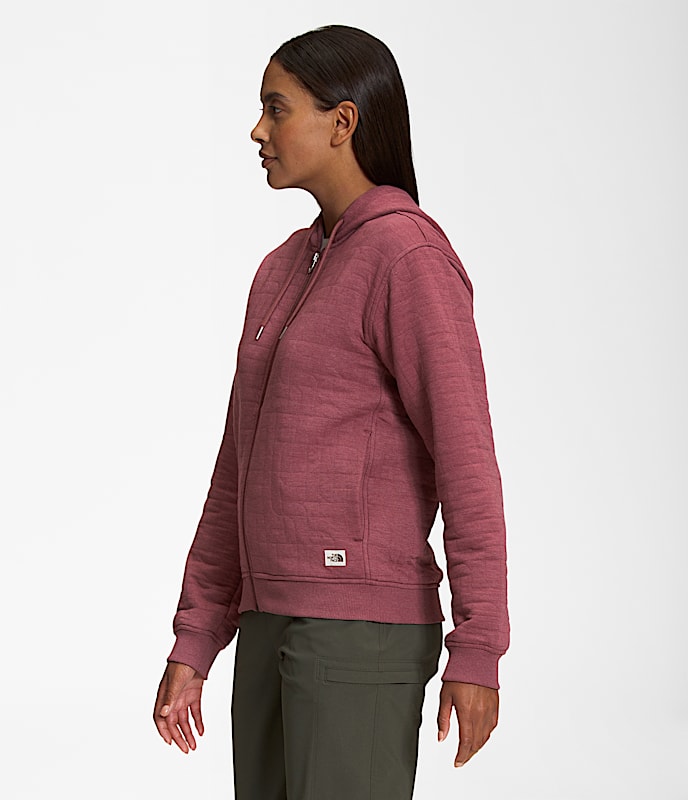 Womens Longs Peak Quilted FullZip Hoodie TNF MODEL34