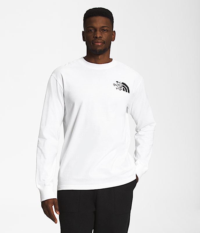 Mens LongSleeve Printed Heavyweight Tee TNF BACK