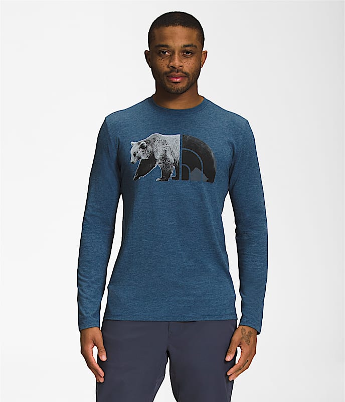 Mens LongSleeve TriBlend Bear Tee TNF Main